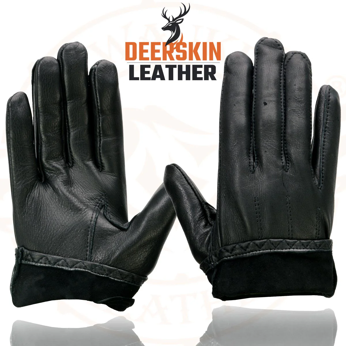 Milwaukee Leather SH887 Men's USA Deerskin Black Leather Unlined Lightweight Motorcycle Riders Gloves - Image 8