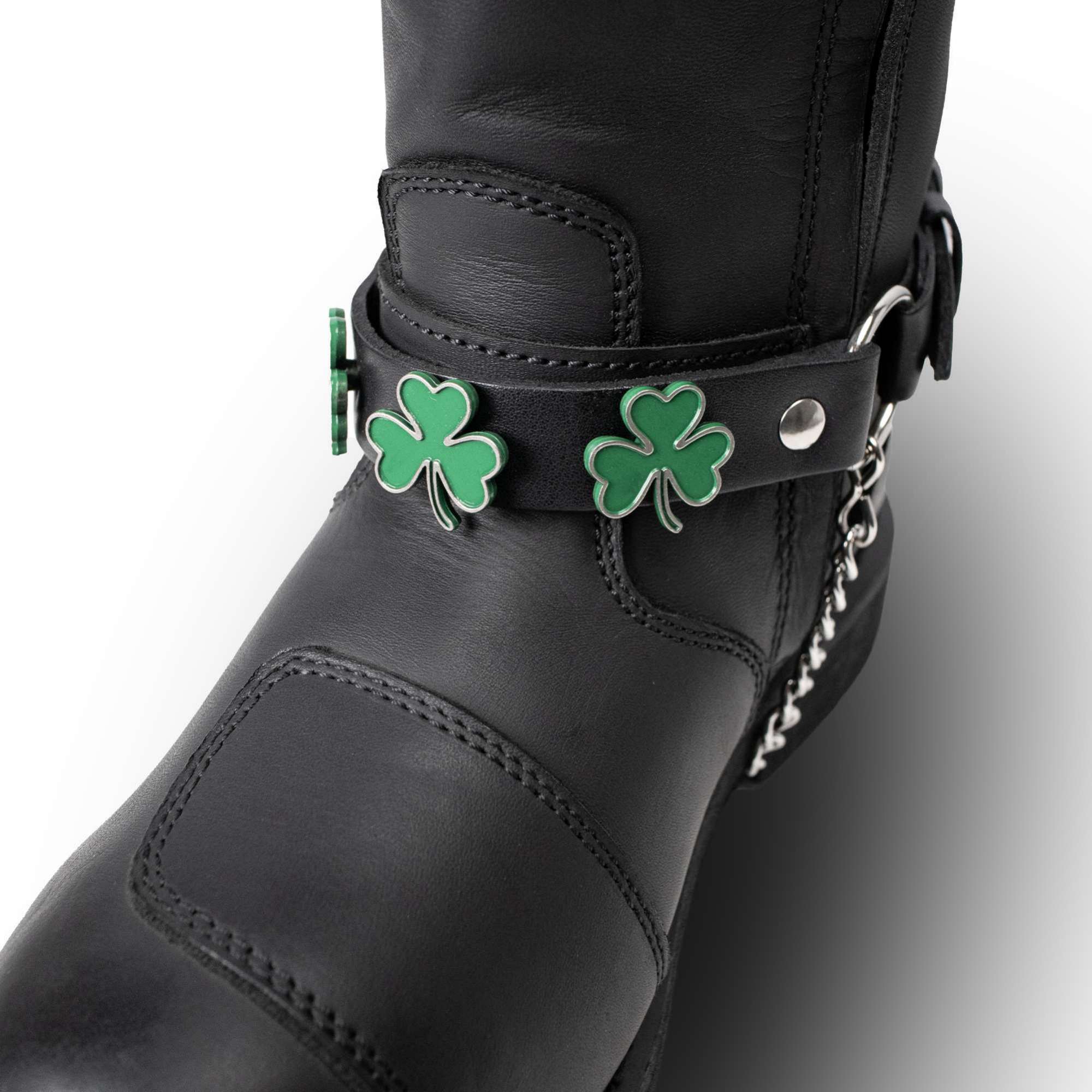 Milwaukee Leather Silver Four‑Leaf Clover Emblem Boot Chain with Adjustable Strap - MLA3014 - Image 2