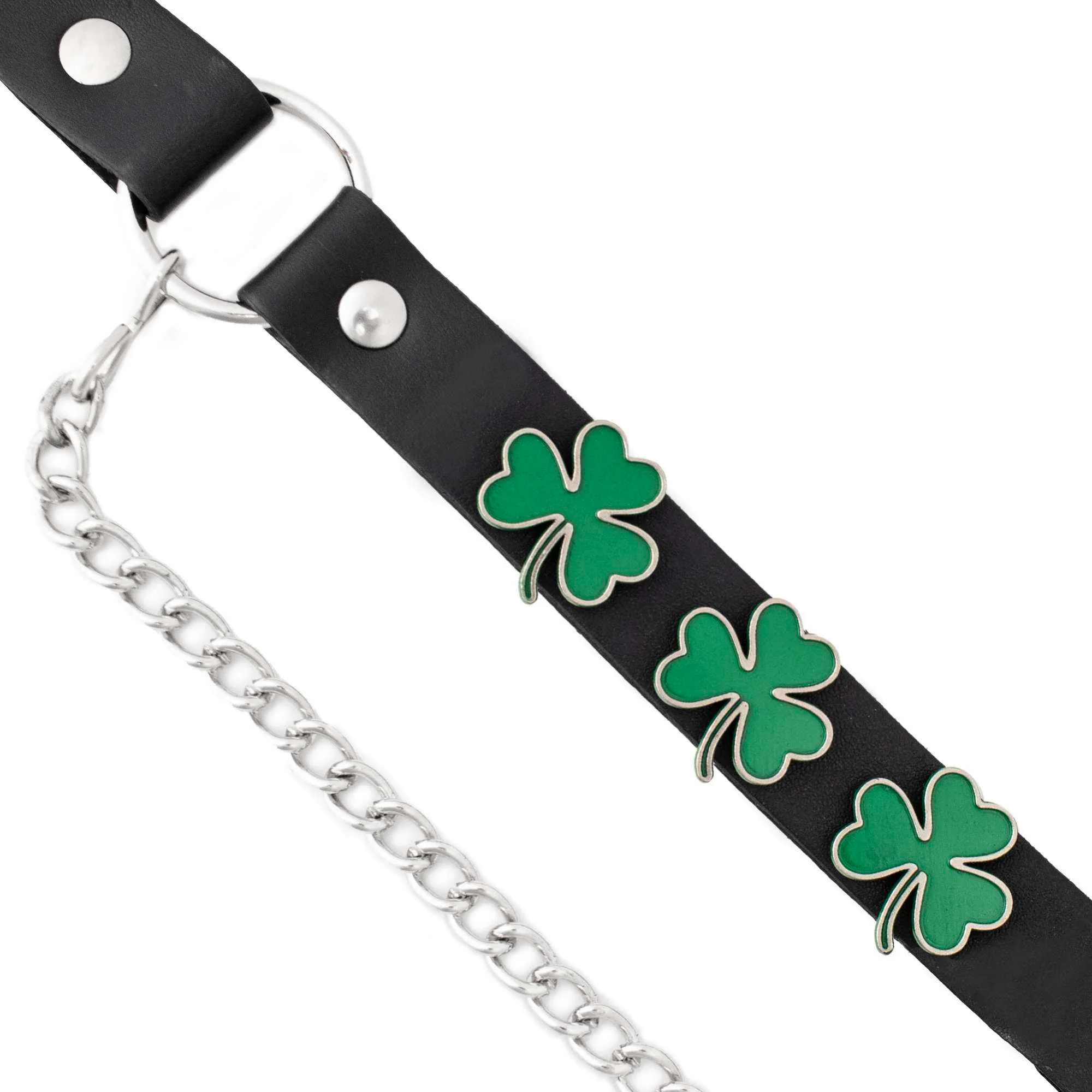 Milwaukee Leather Silver Four‑Leaf Clover Emblem Boot Chain with Adjustable Strap - MLA3014 - Image 3