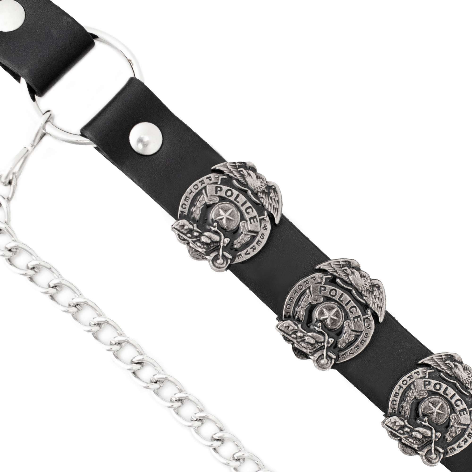 Milwaukee Leather Silver Police Emblem Boot Chain with Adjustable Strap - MLA3011 - Image 3