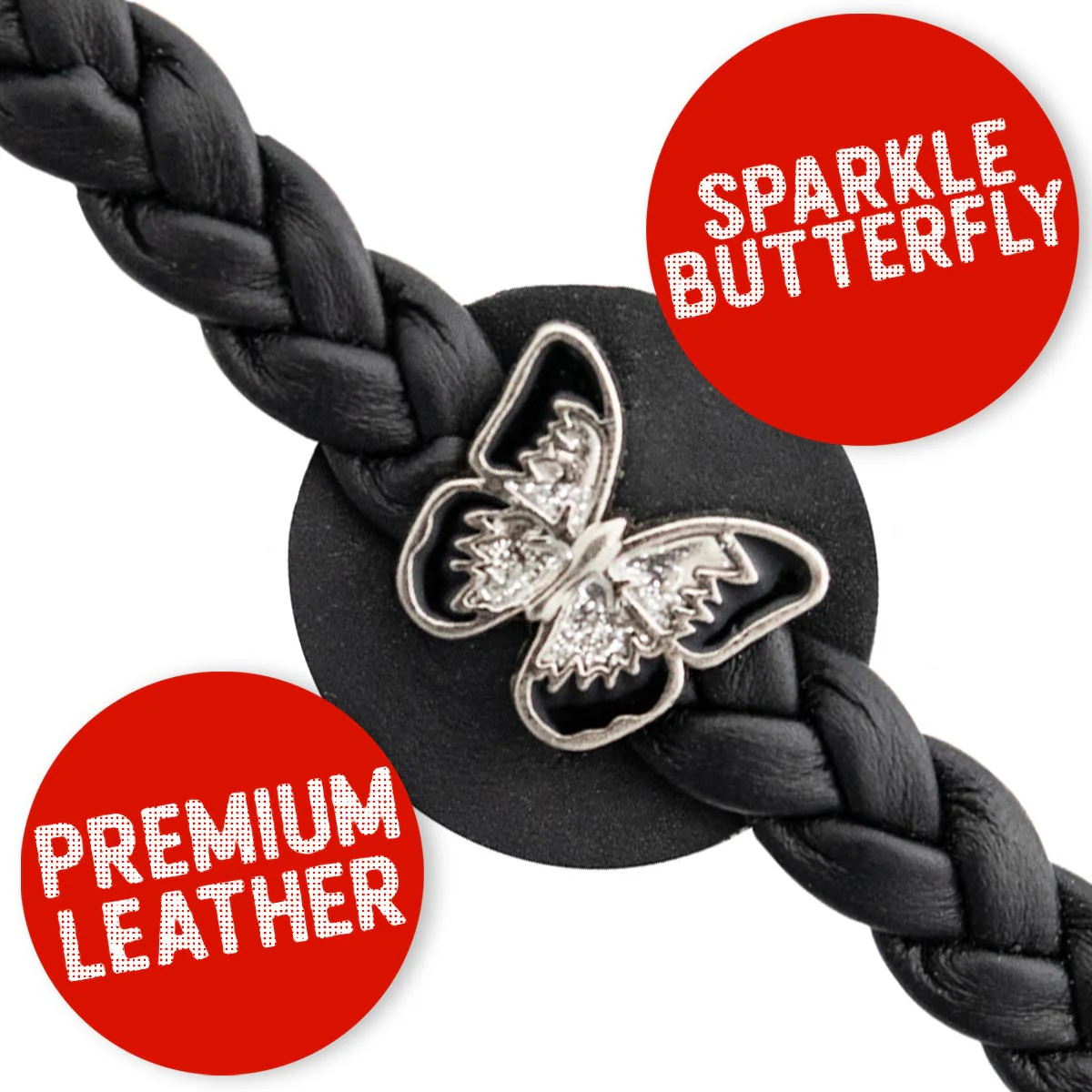 Milwaukee Leather Spark Medallion Vest Extender Genuine Leather Braided Strap 6.5" Extension 4-PCS MLA6068SET - Image 3