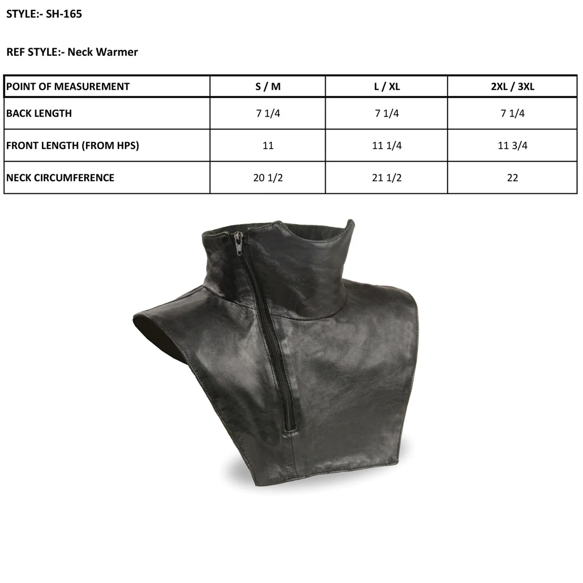 Milwaukee Leather Unisex Black Premium Leather Neck Warmer with Fleece Liners for Cold Weather - Image 15