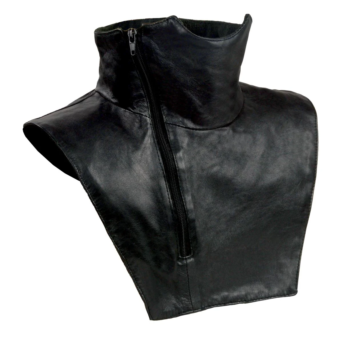 Milwaukee Leather Unisex Black Premium Leather Neck Warmer with Fleece Liners for Cold Weather - Image 3