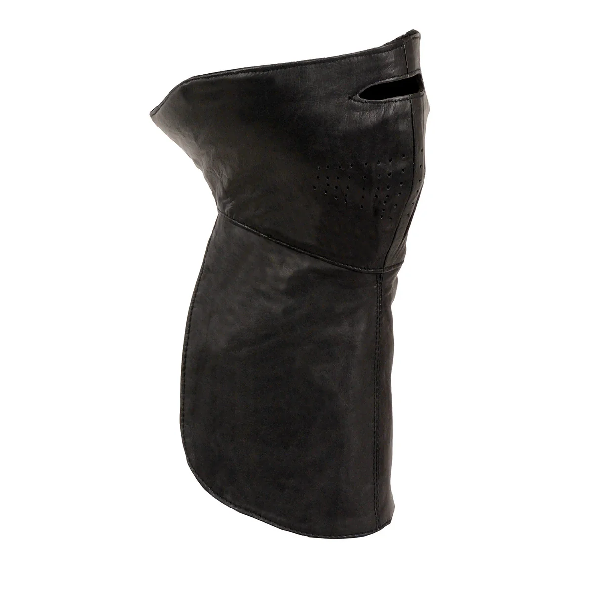 Milwaukee Leather Unisex Black Premium Leather Neck Warmer with Fleece Liners for Cold Weather - Image 5