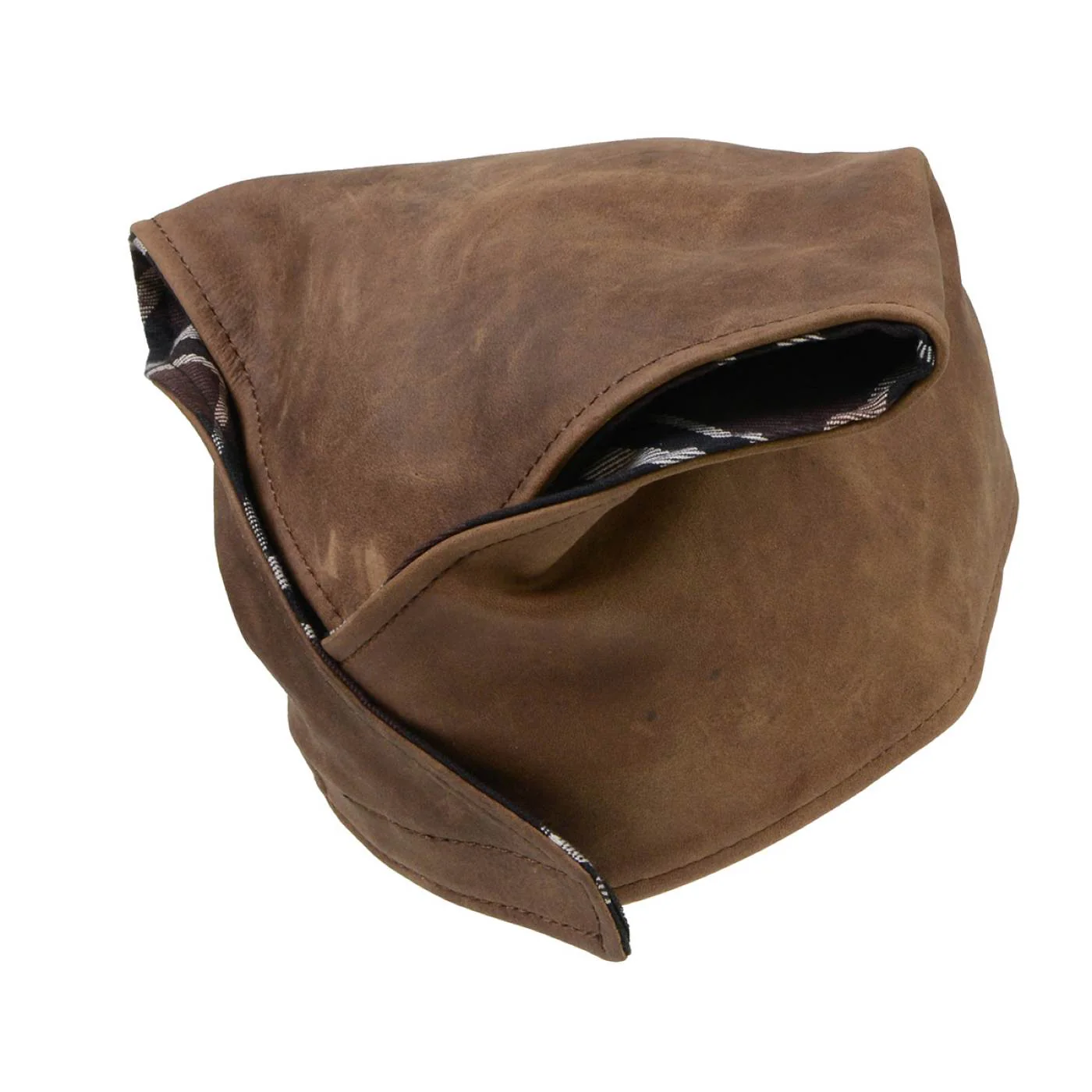 Milwaukee Leather Unisex Brown Leather Neck Warmer - Fleece-Lined Cold Weather Motorcycle Face Cover - MP7590 - Image 13
