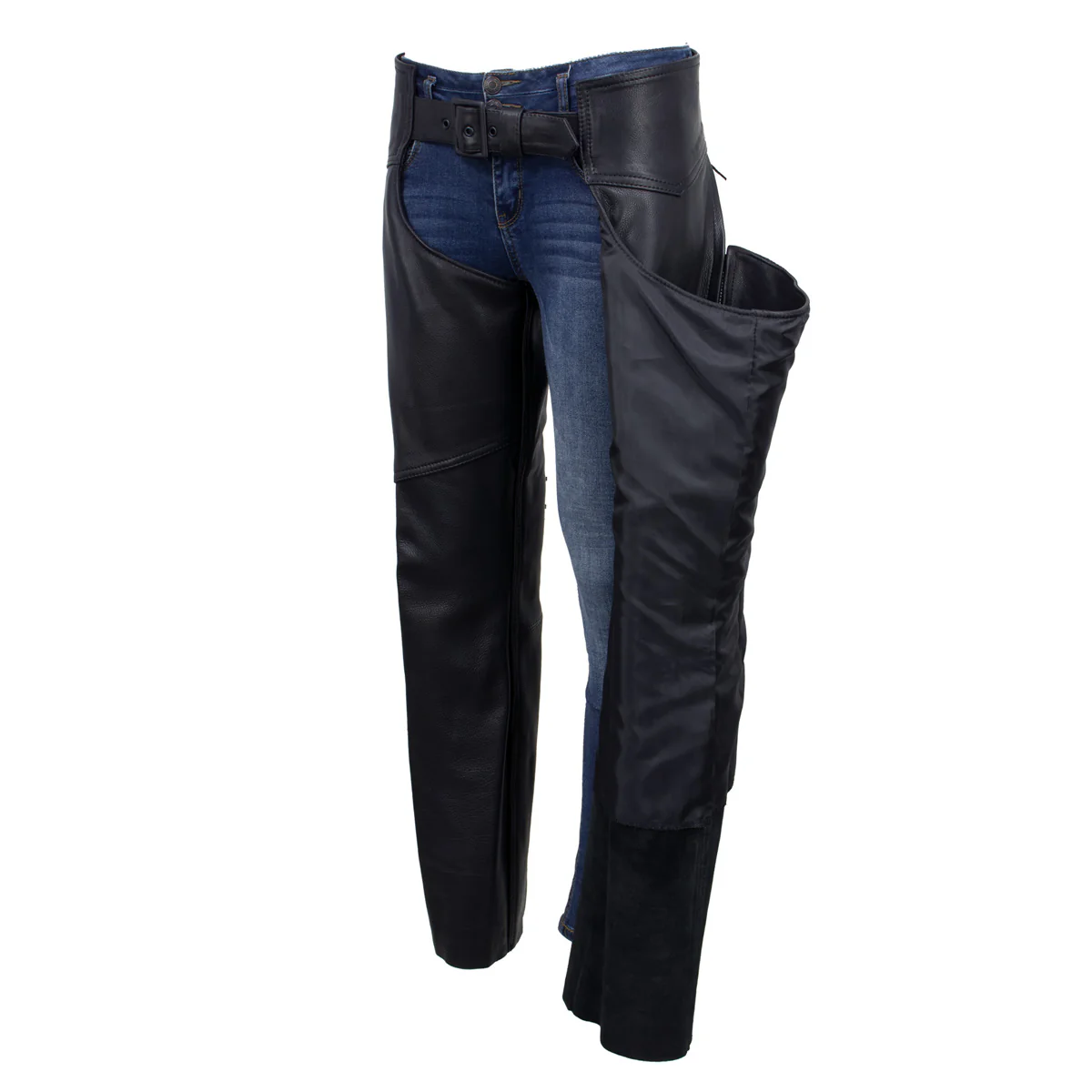 Milwaukee Leather USA MADE MLCHL5001 Women's Black Shade Premium Leather Motorcycle Chaps - Image 11