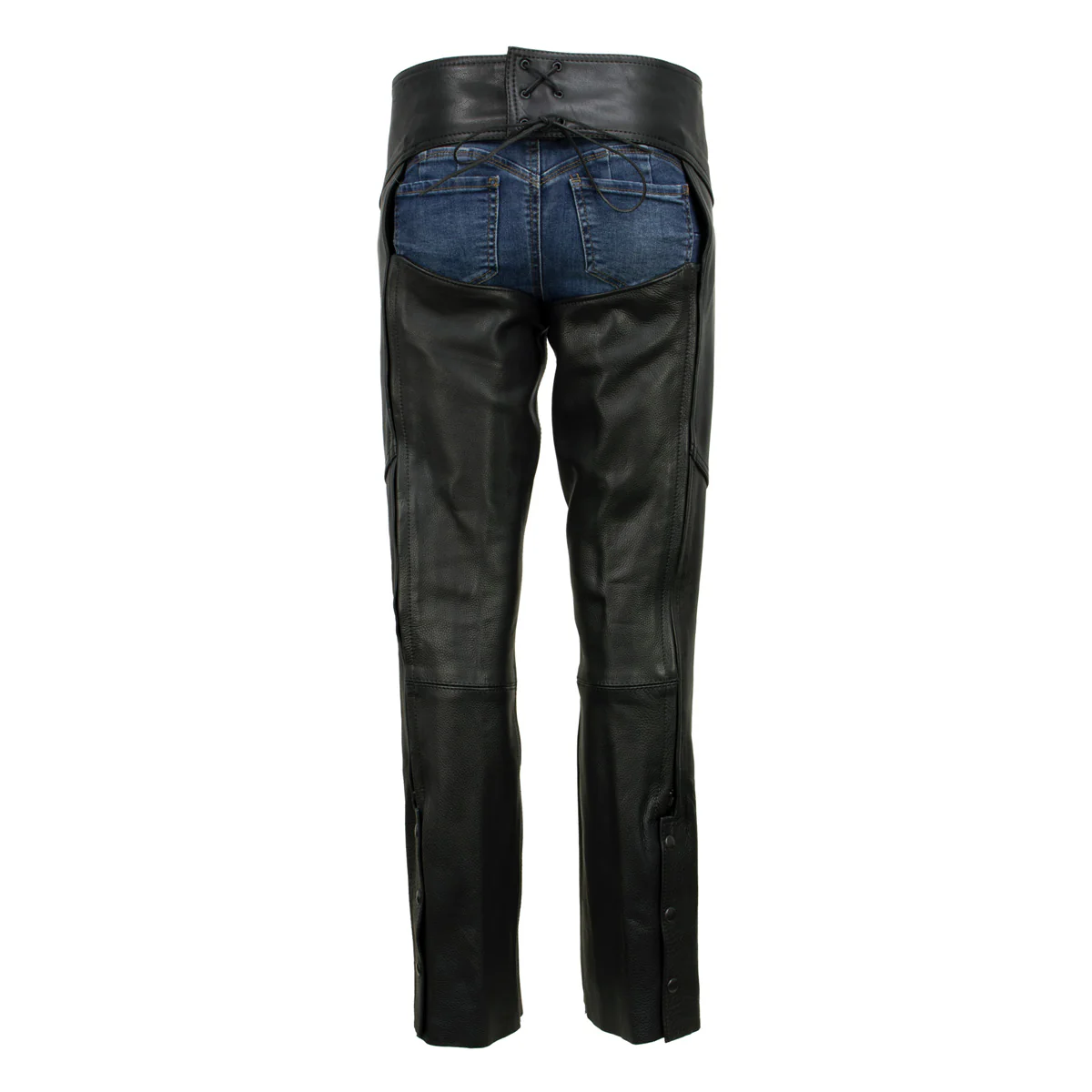Milwaukee Leather USA MADE MLCHL5001 Women's Black Shade Premium Leather Motorcycle Chaps - Image 6