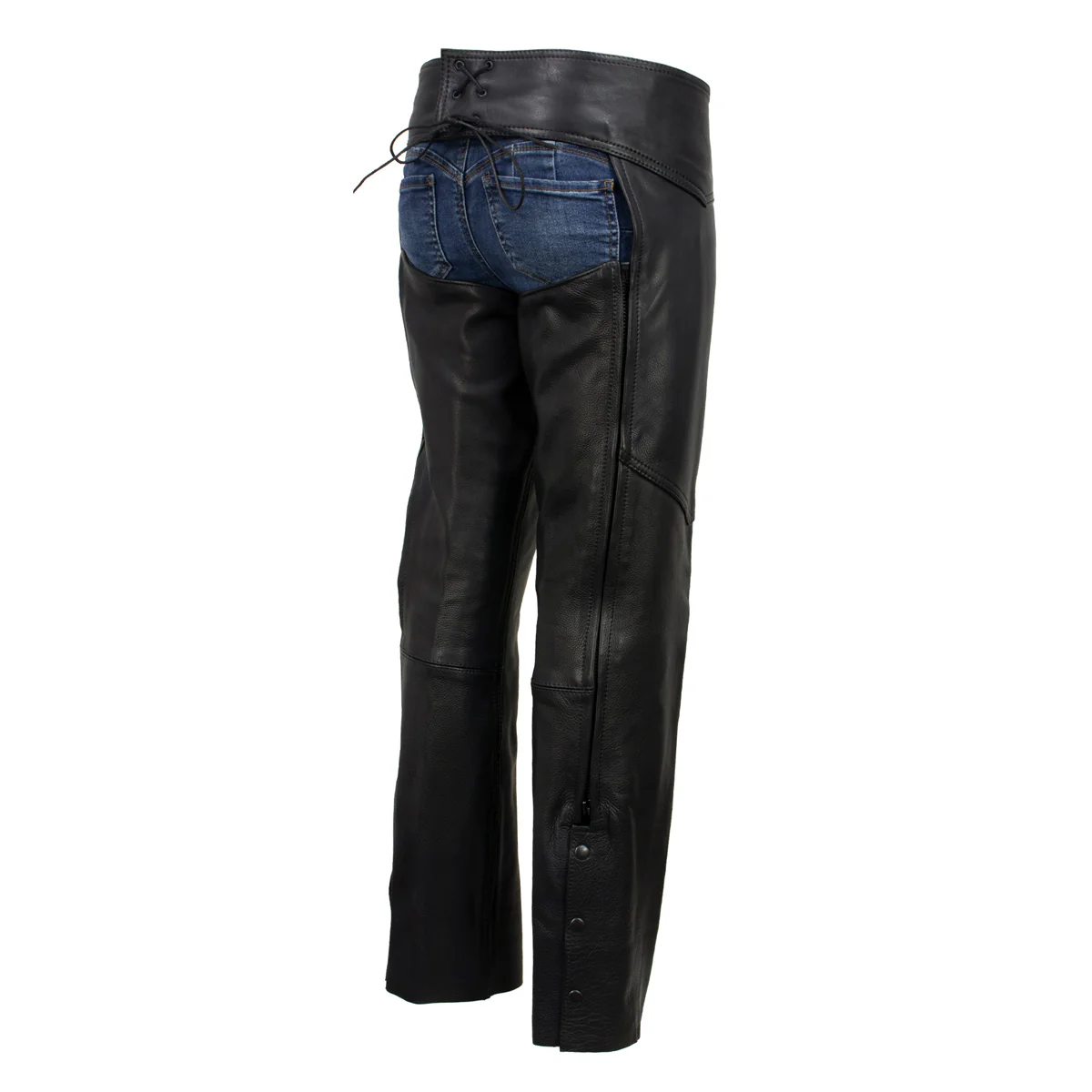 Milwaukee Leather USA MADE MLCHL5001 Women's Black Shade Premium Leather Motorcycle Chaps - Image 7