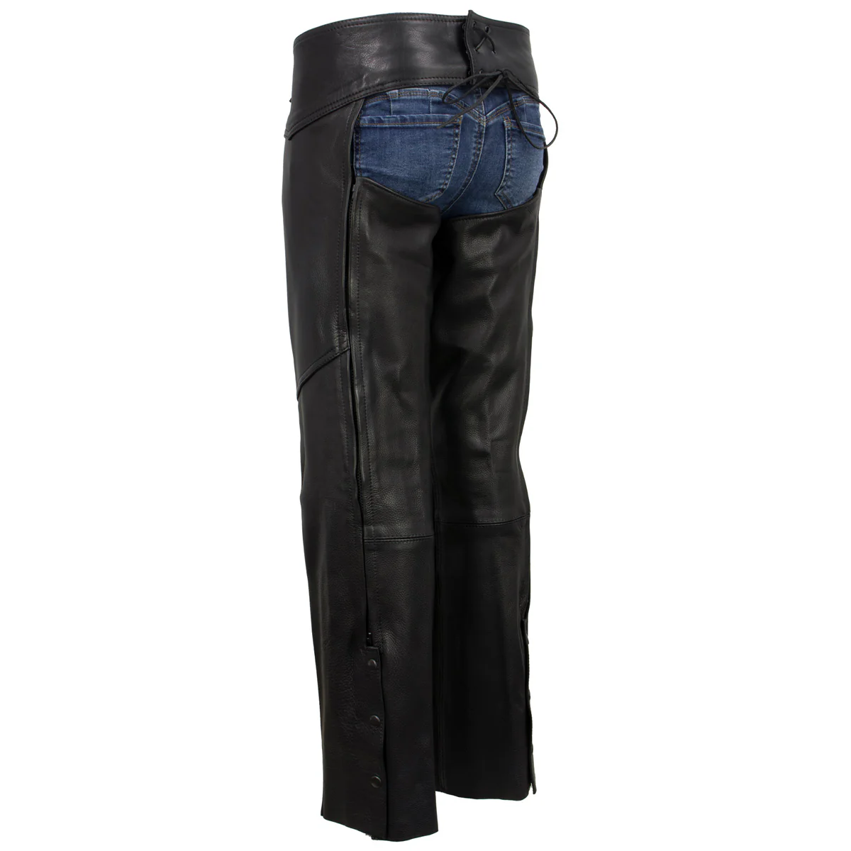 Milwaukee Leather USA MADE MLCHL5001 Women's Black Shade Premium Leather Motorcycle Chaps - Image 8
