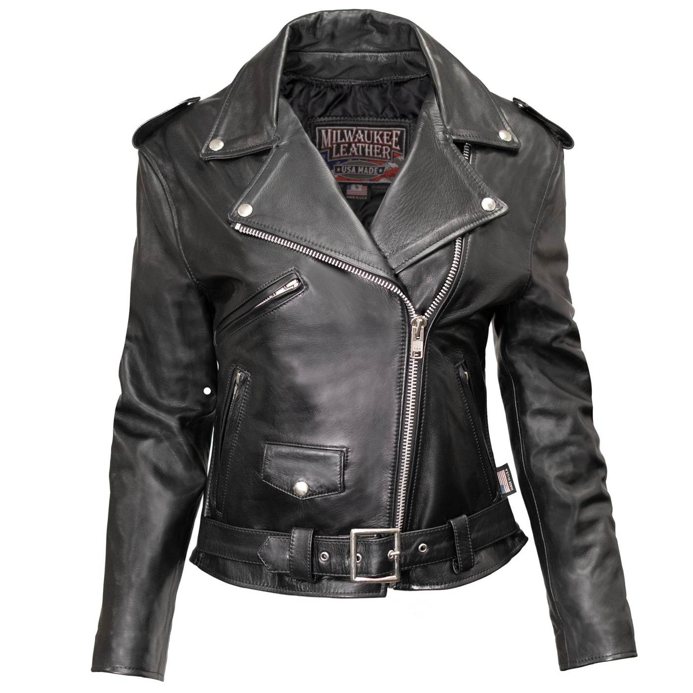 Milwaukee Leather USA MADE MLJKL5004 Women's Black The Flaunt Premium Classic Motorcycle Style Leather Jacket - Image 10