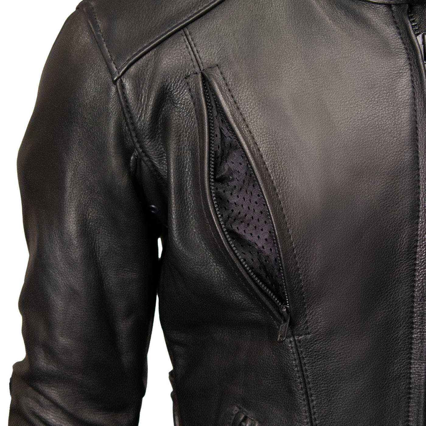 Milwaukee Leather USA MADE MLJKM5002 Men's Black Air Stream Vented Premium Leather Motorcycle Jacket with Side Laces - Image 10