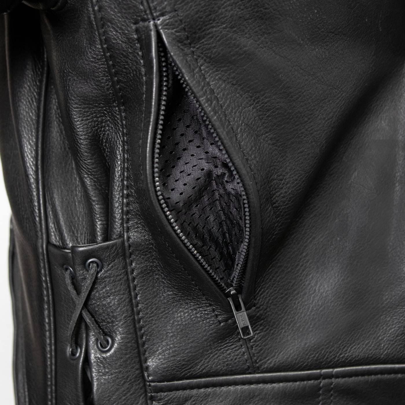 Milwaukee Leather USA MADE MLJKM5002 Men's Black Air Stream Vented Premium Leather Motorcycle Jacket with Side Laces - Image 11