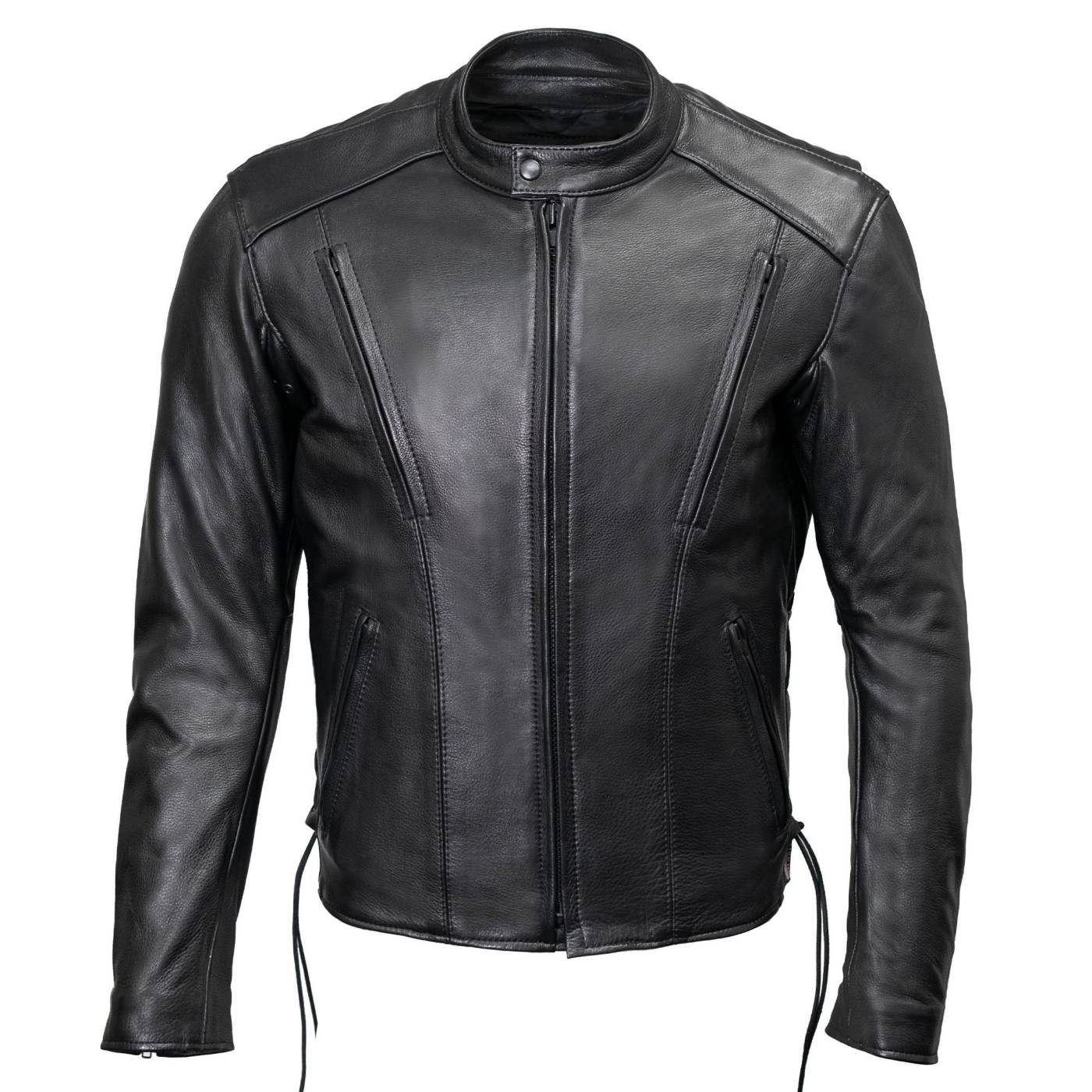 Milwaukee Leather USA MADE MLJKM5002 Men's Black Air Stream Vented Premium Leather Motorcycle Jacket with Side Laces - Image 12