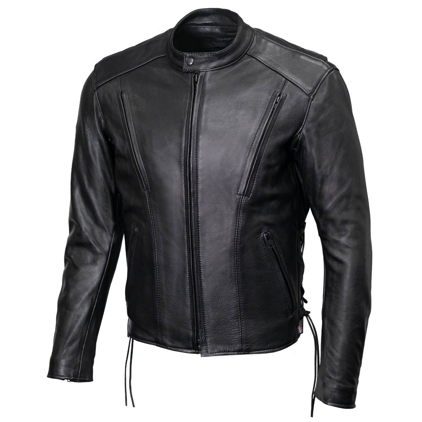 Milwaukee Leather USA MADE MLJKM5002 Men's Black Air Stream Vented Premium Leather Motorcycle Jacket with Side Laces - Image 13