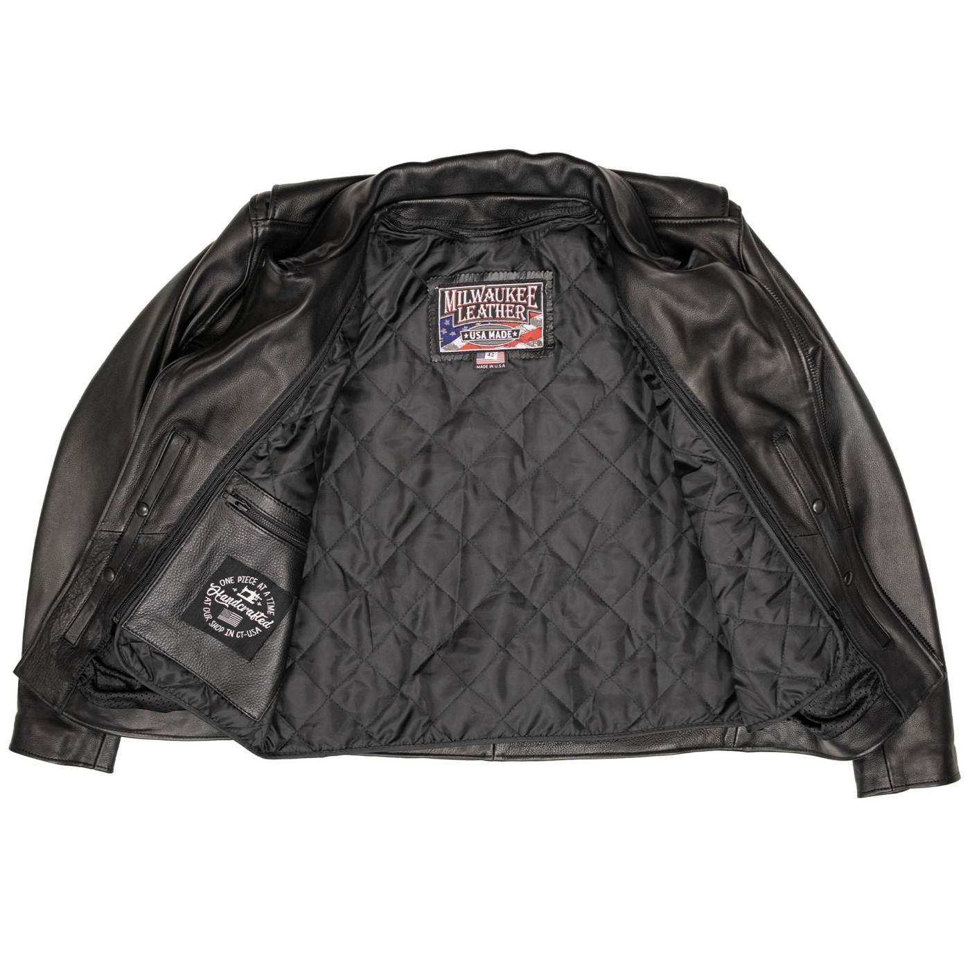 Milwaukee Leather USA MADE MLJKM5008 Men's Black Revolve Premium Leather Vented Motorcycle Jacket - Image 11