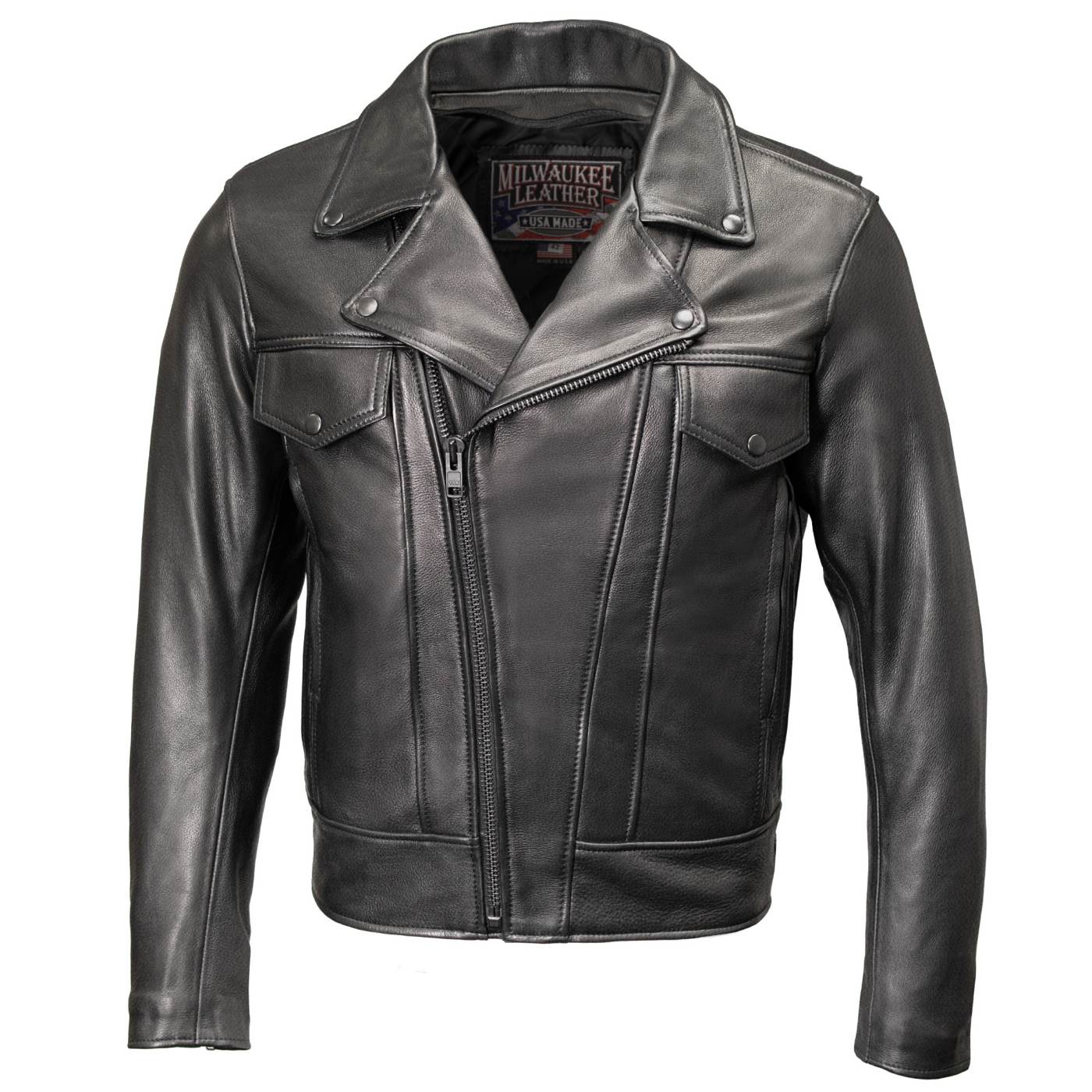 Milwaukee Leather USA MADE MLJKM5008 Men's Black Revolve Premium Leather Vented Motorcycle Jacket - Image 12