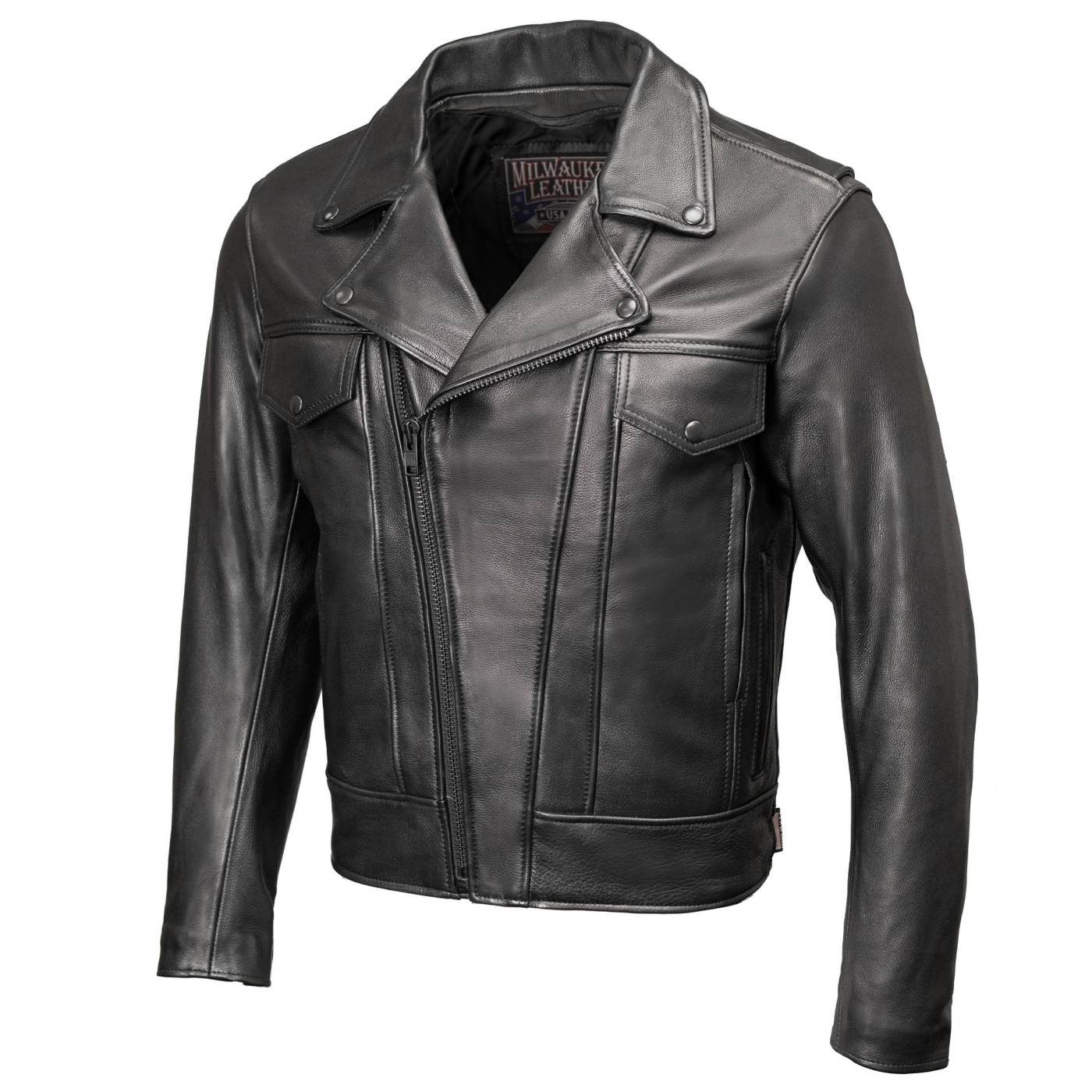 Milwaukee Leather USA MADE MLJKM5008 Men's Black Revolve Premium Leather Vented Motorcycle Jacket - Image 13