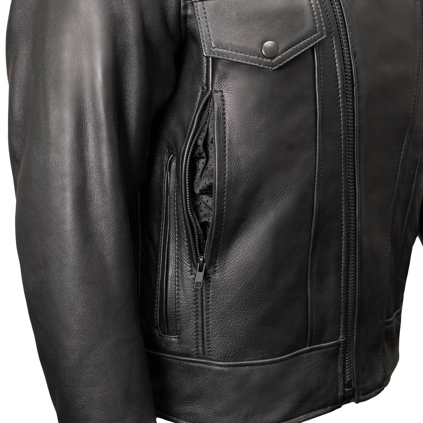 Milwaukee Leather USA MADE MLJKM5008 Men's Black Revolve Premium Leather Vented Motorcycle Jacket - Image 7