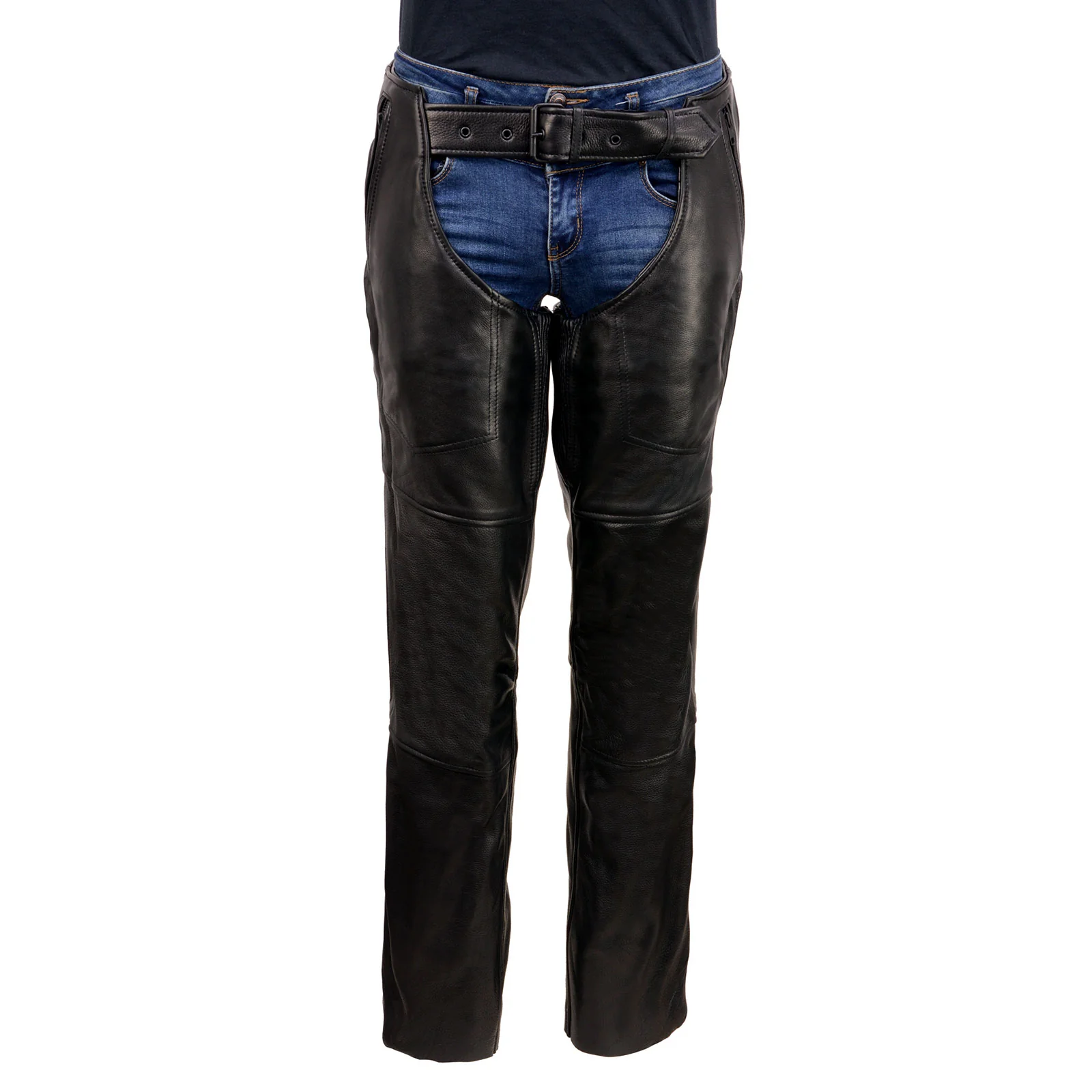 Milwaukee Leather USA MADE MLM5571 Men's Black Rough Rider Premium Leather Motorcycle Chaps with Thermal Liner - Image 8