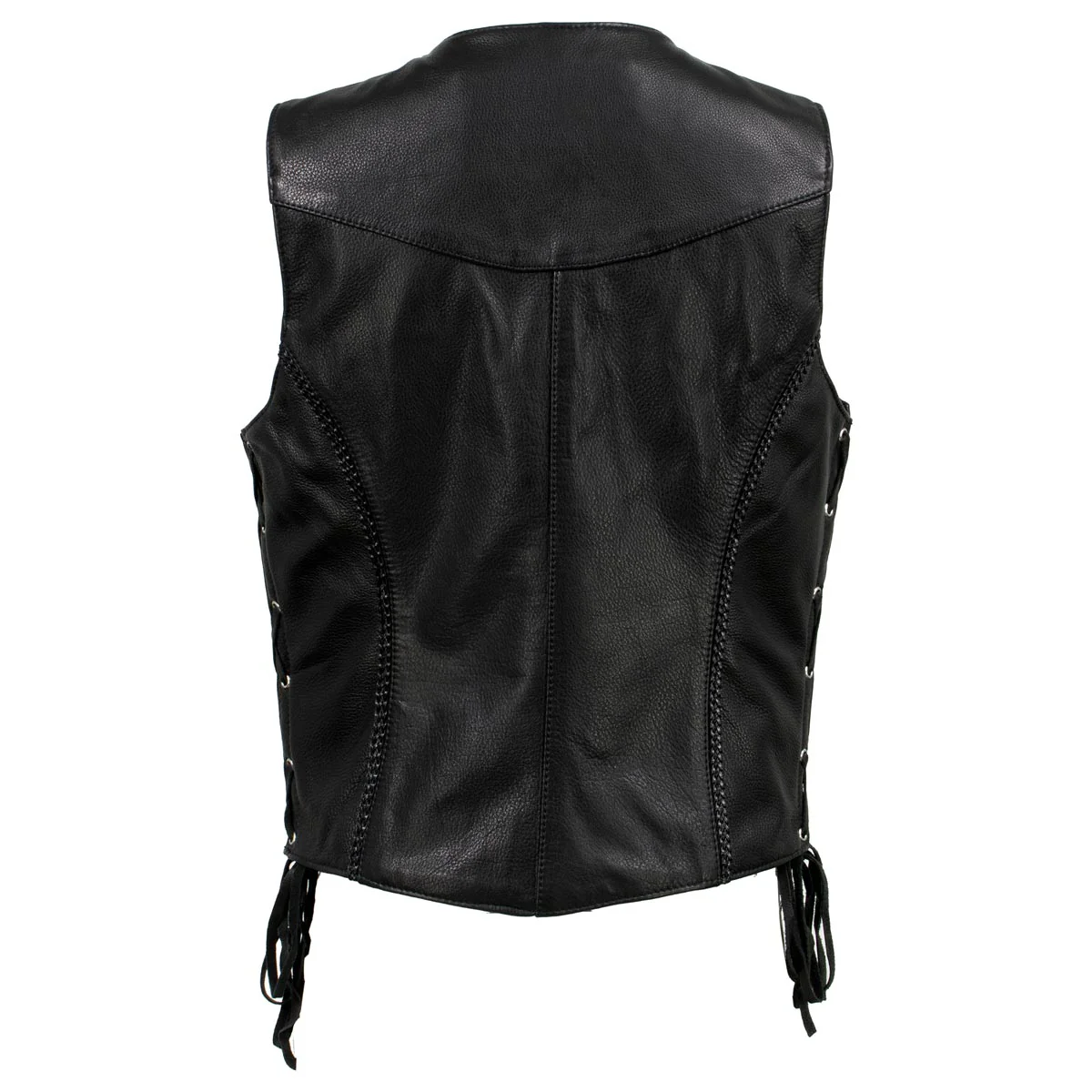 Milwaukee Leather USA MADE MLVSL5001 Women's Black Vivacious Braided Motorcycle Leather Vest - Image 7
