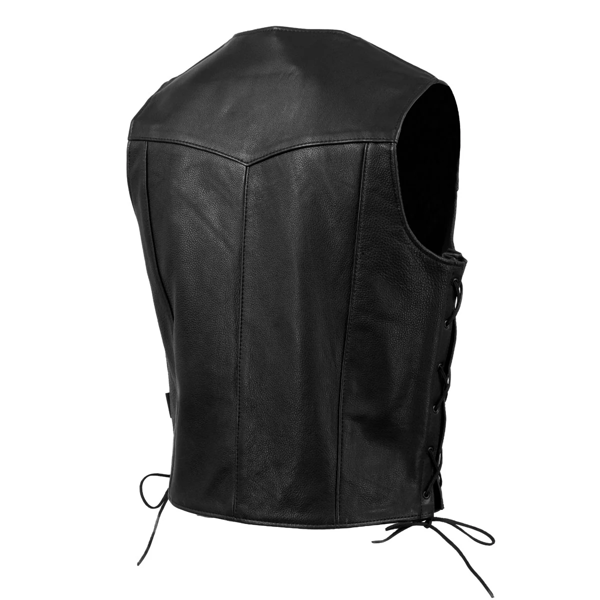 Milwaukee Leather USA MADE MLVSM5008 Men's Black Buster Side Lace Premium Motorcycle Leather Vest - Image 9