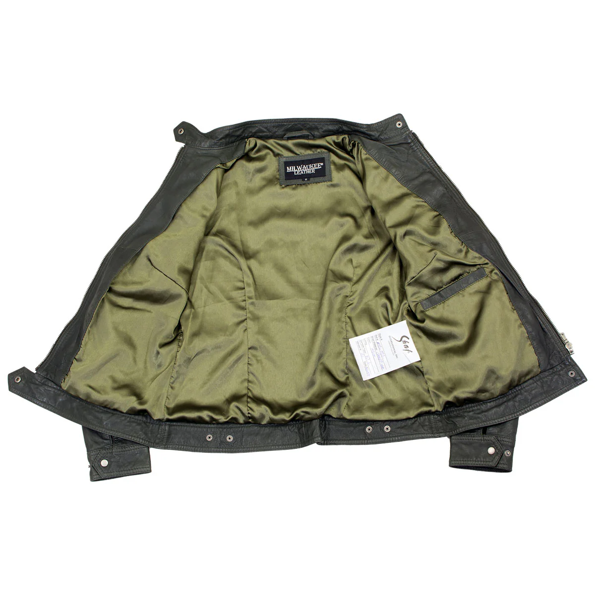 Milwaukee Leather Vintage SFL2811 Women's Olive Zipper Front Motorcycle Casual Fashion Leather Jacket - Image 2