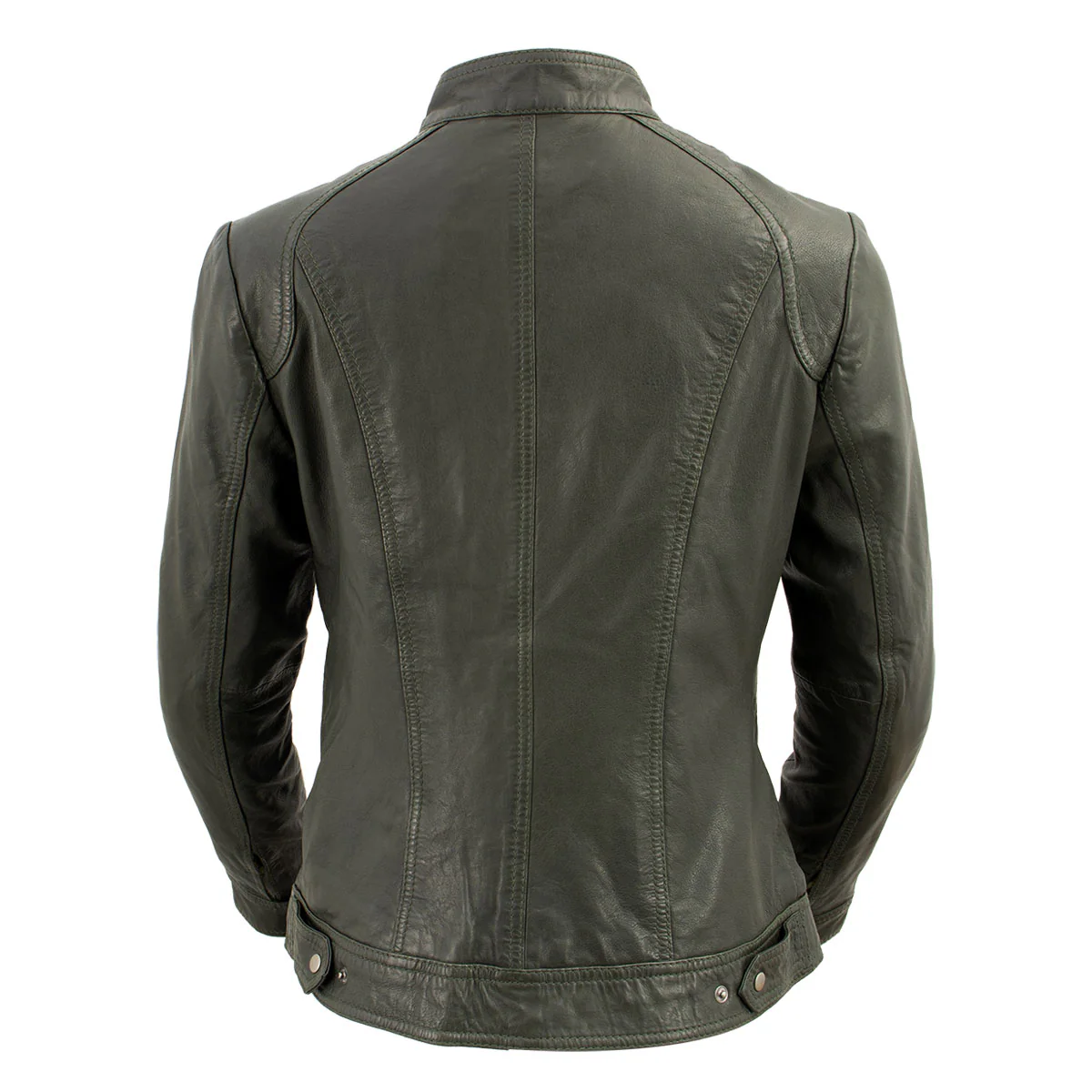 Milwaukee Leather Vintage SFL2811 Women's Olive Zipper Front Motorcycle Casual Fashion Leather Jacket - Image 4