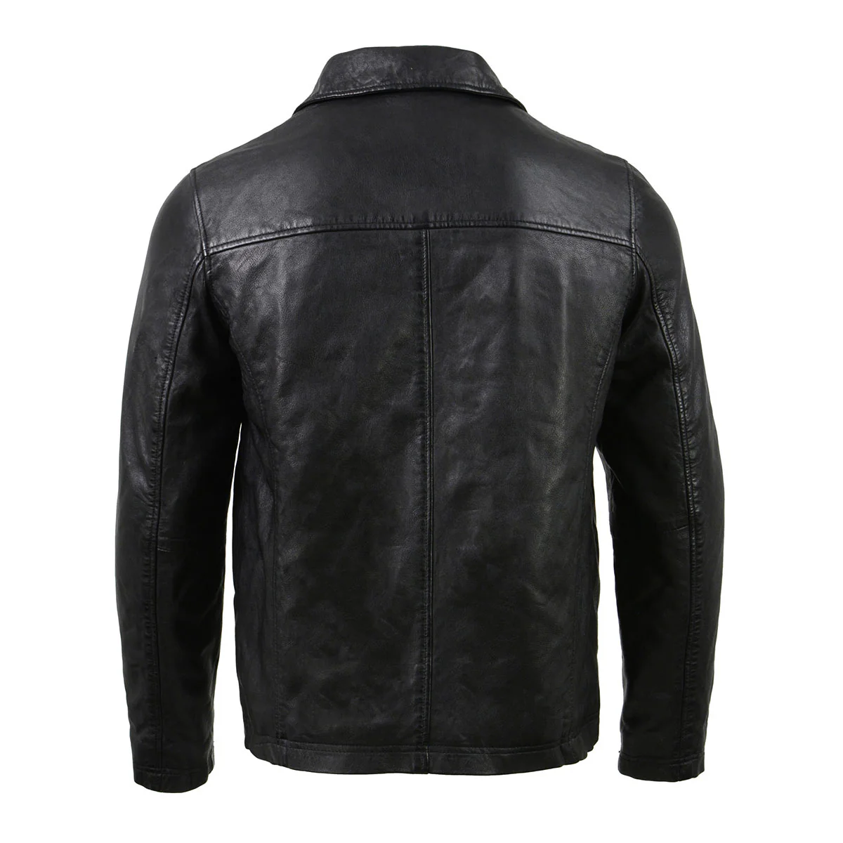 Milwaukee Leather Vintage SFM1804 Men's Classic Black Zipper Front Jacket with Shirt Collar - Image 2