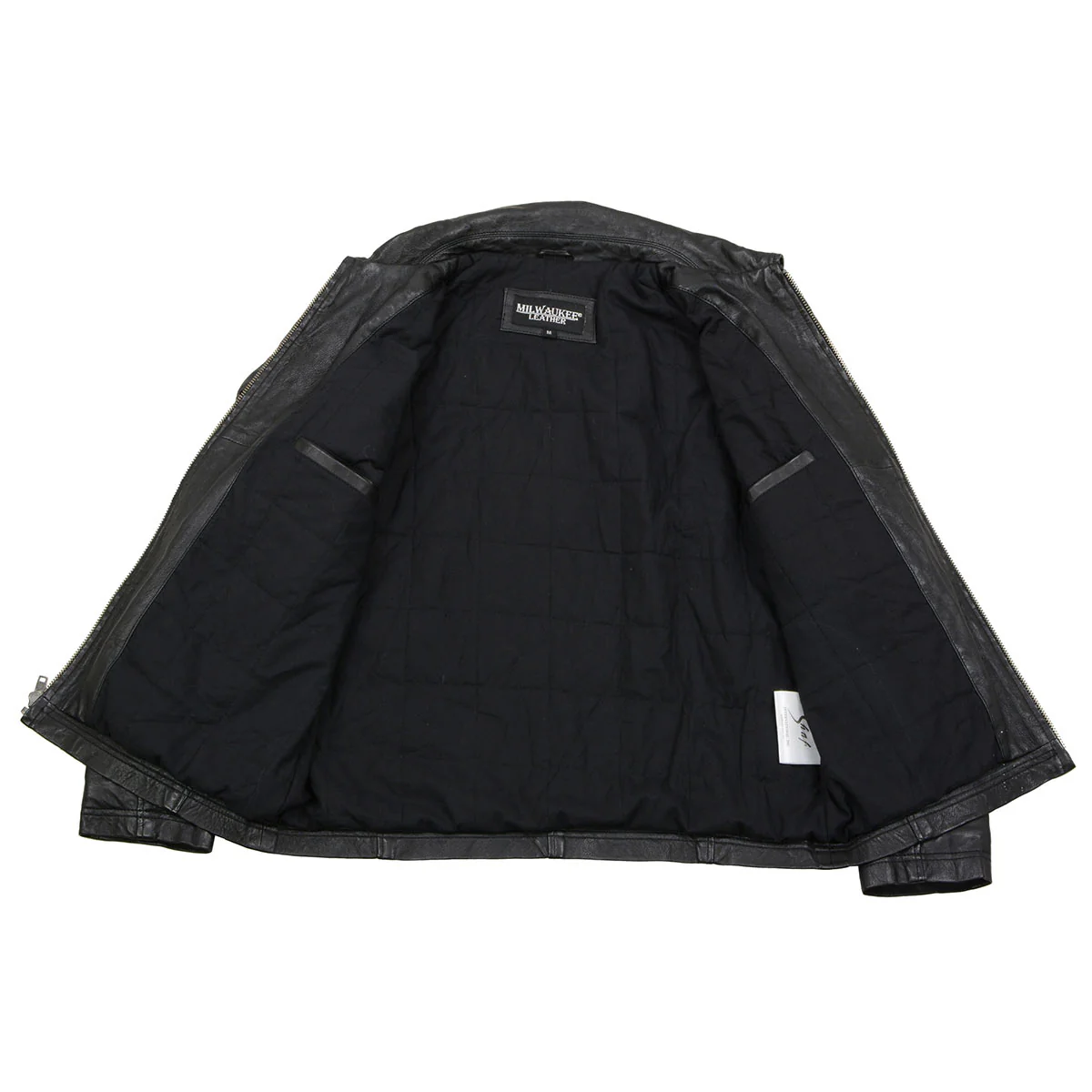 Milwaukee Leather Vintage SFM1804 Men's Classic Black Zipper Front Jacket with Shirt Collar - Image 4