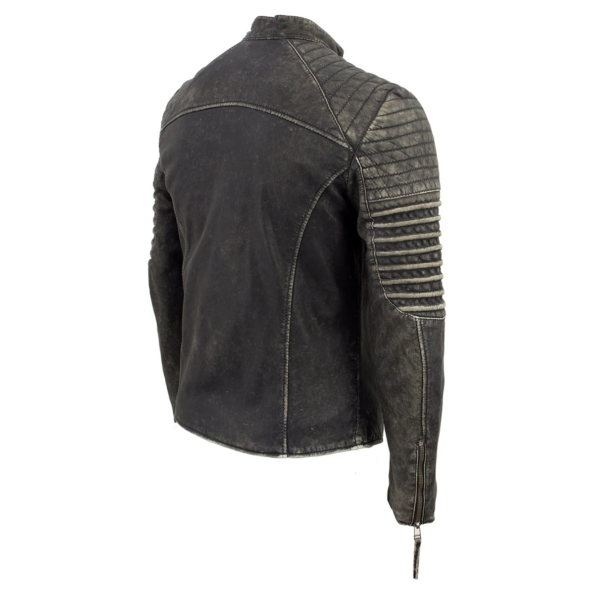 Milwaukee Leather Vintage SFM1808 Men's Black Leather Seamed Shoulder Zipper Front Jacket - Image 11