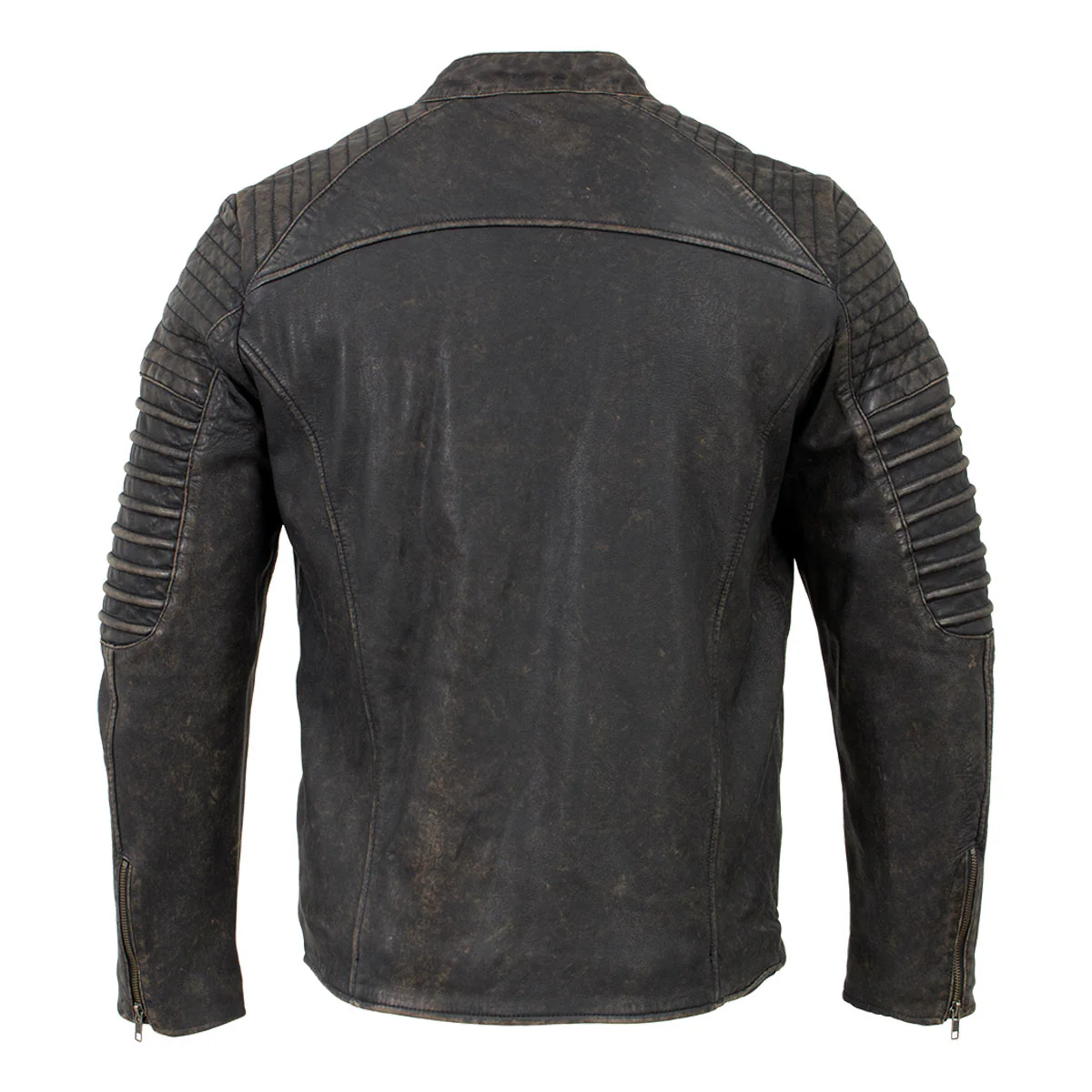 Milwaukee Leather Vintage SFM1808 Men's Brown Leather Seamed Shoulder Zipper Front Jacket - Image 11