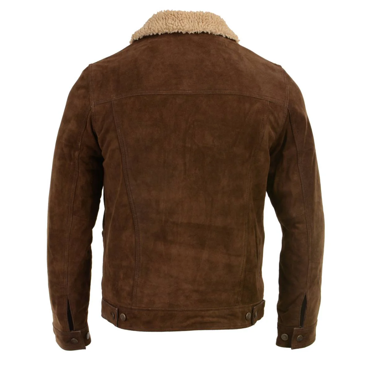Milwaukee Leather Vintage SFM1817 Men's Brown Suede Leather Fashion Coat Jacket w/ Plush Sherpa Inside Lining - Image 2