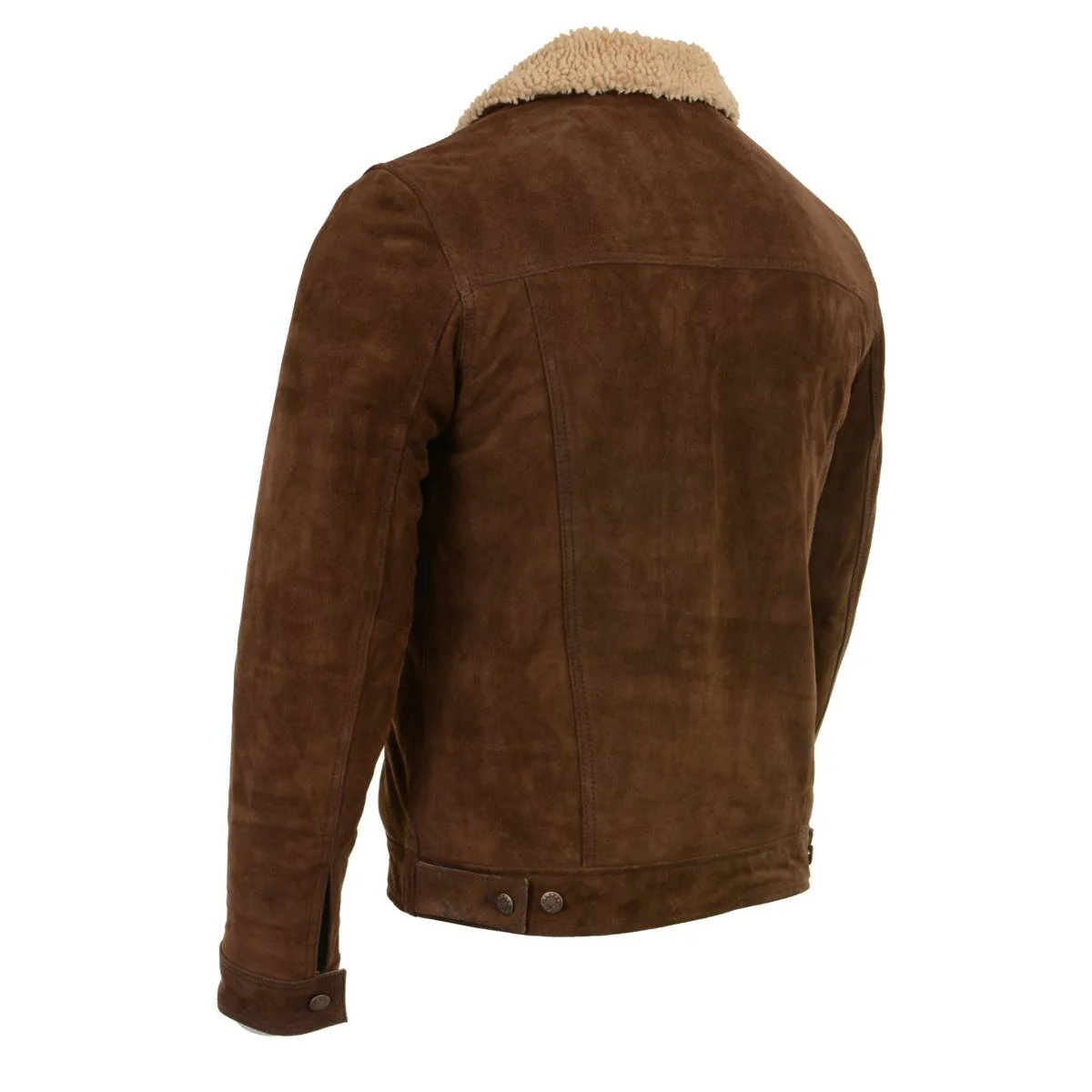 Milwaukee Leather Vintage SFM1817 Men's Brown Suede Leather Fashion Coat Jacket w/ Plush Sherpa Inside Lining - Image 5