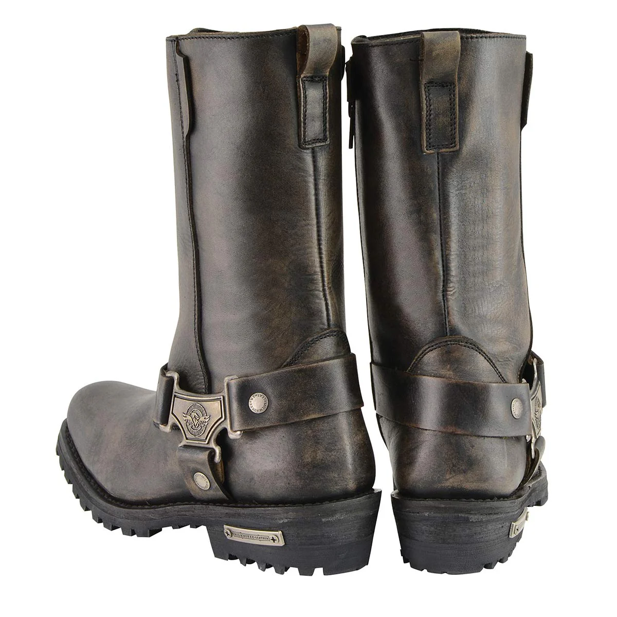 Milwaukee Leather MBL9361 Women's Distressed Brown 11-inch Classic Harness Square Toe Boots - Image 7
