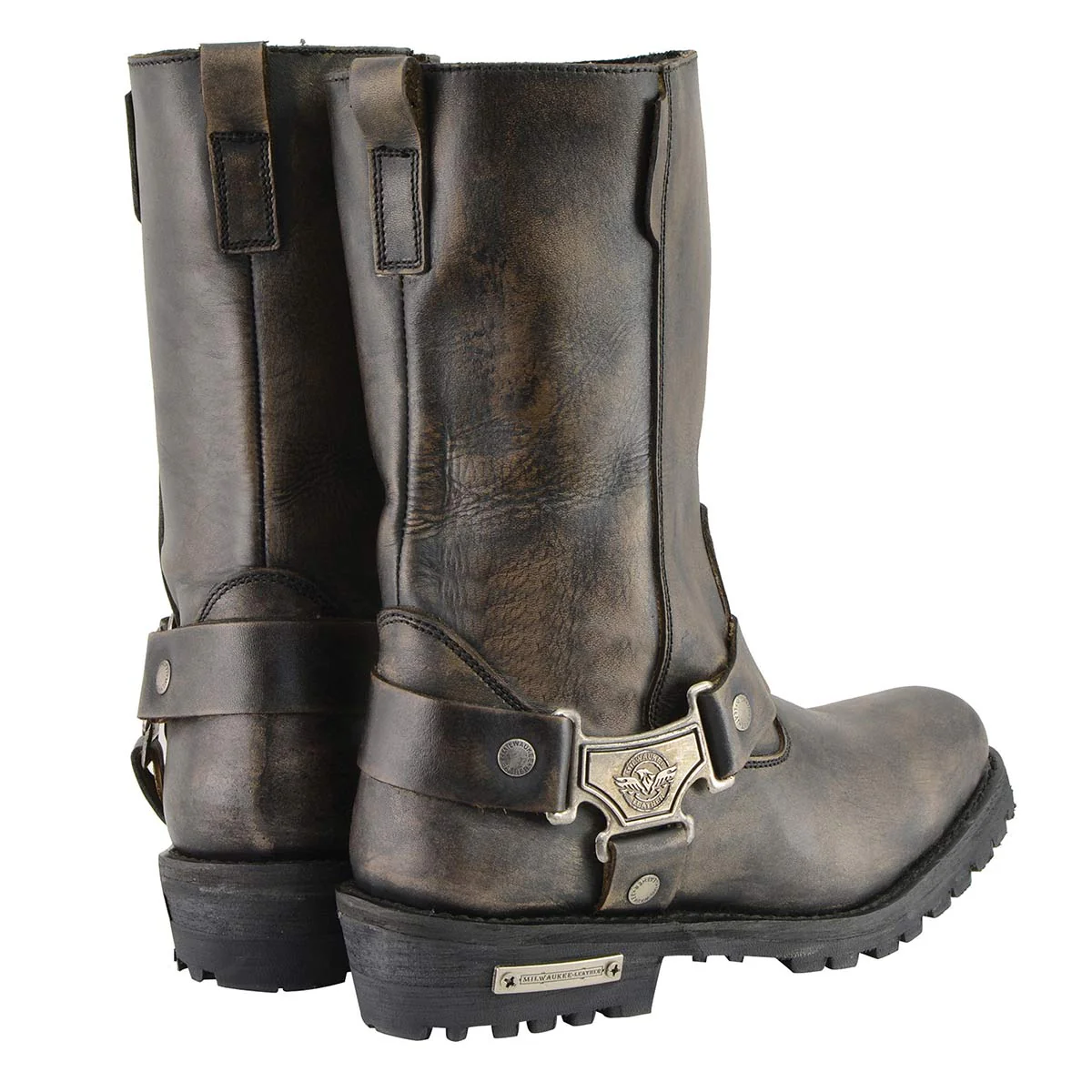 Milwaukee Leather MBL9361 Women's Distressed Brown 11-inch Classic Harness Square Toe Boots - Image 8