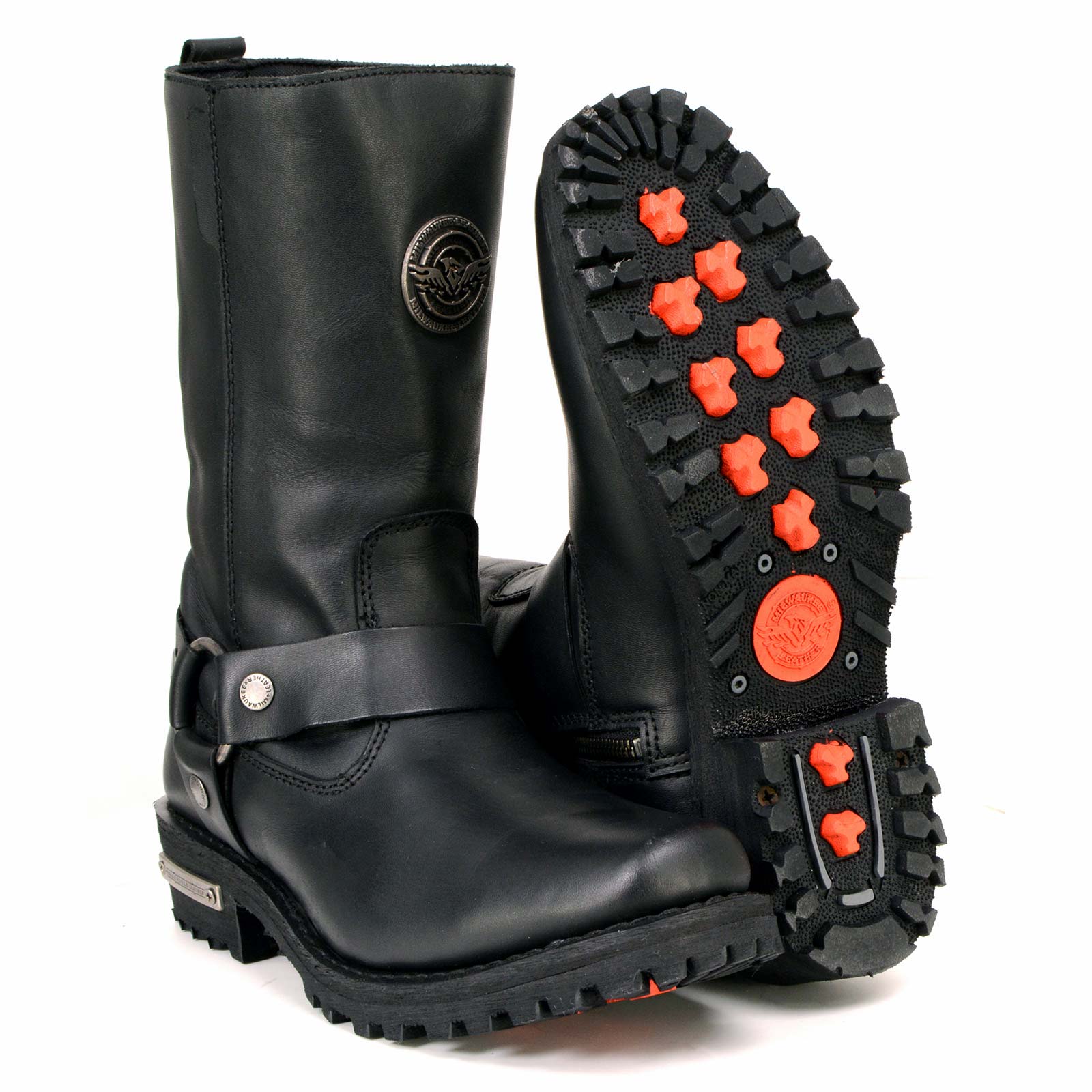 Milwaukee Leather MBL9360 Women's Black Leather 11-Inch Classic Harness Square Toe Motorcycle Boots - Image 10