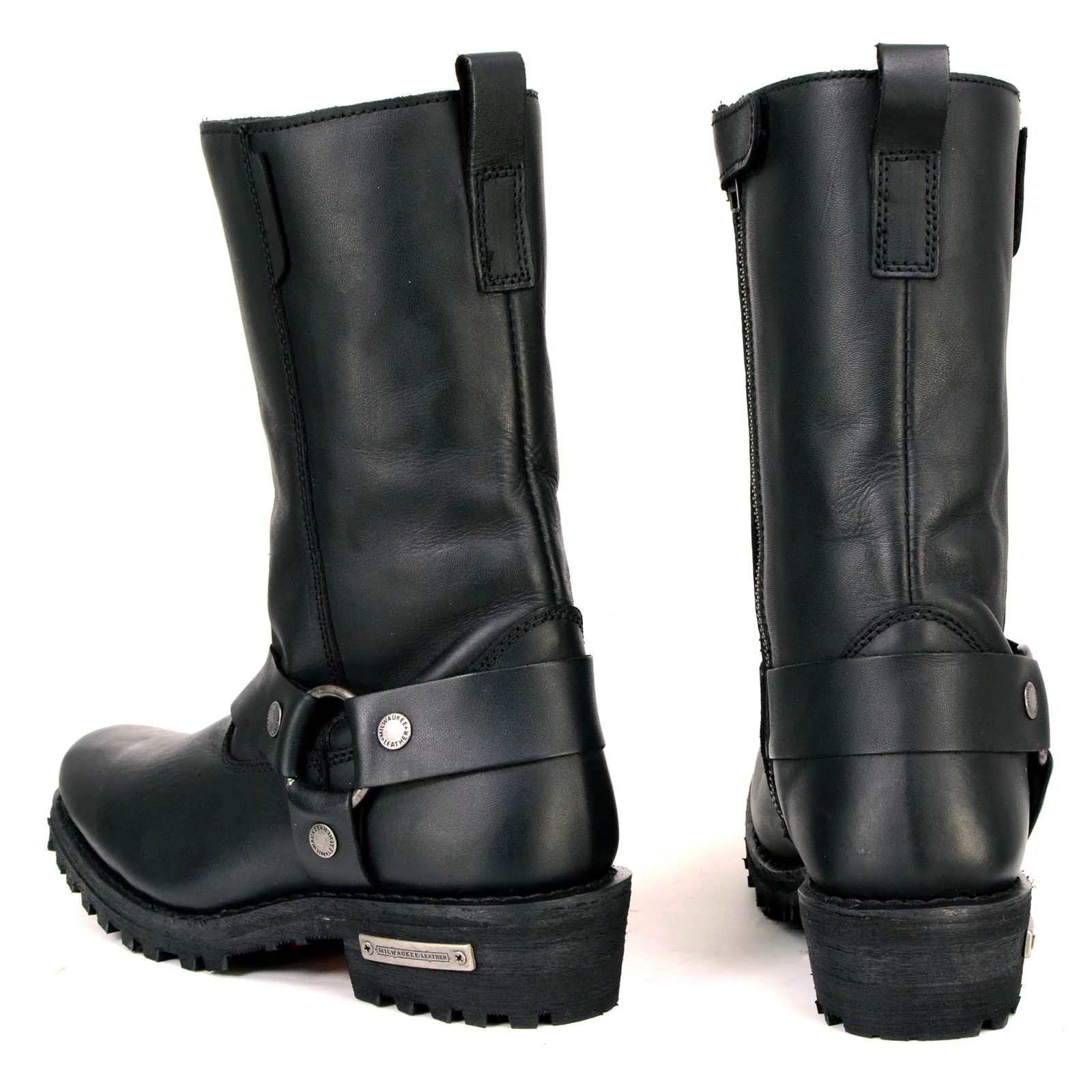 Milwaukee Leather MBL9360 Women's Black Leather 11-Inch Classic Harness Square Toe Motorcycle Boots - Image 7
