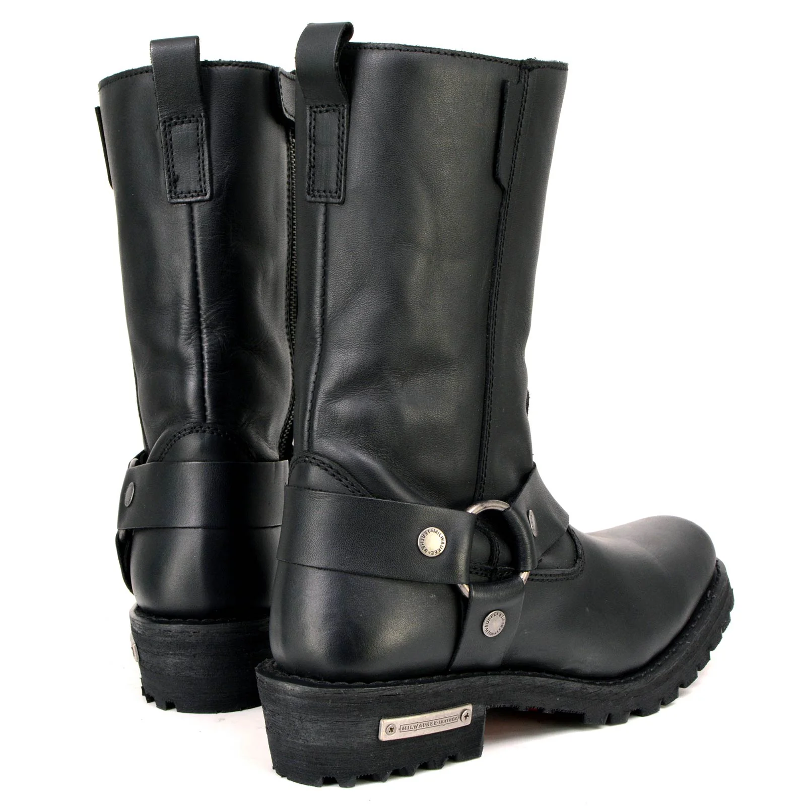 Milwaukee Leather MBL9360 Women's Black Leather 11-Inch Classic Harness Square Toe Motorcycle Boots - Image 8