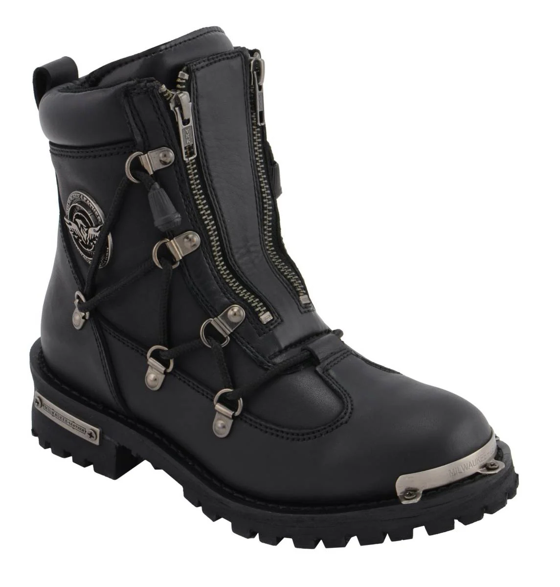 Milwaukee Leather MBL9375 Women's Premium Black Leather Diamond 6-Inch Twin Zipper Lock Motorccycle Riding Boots - Image 10