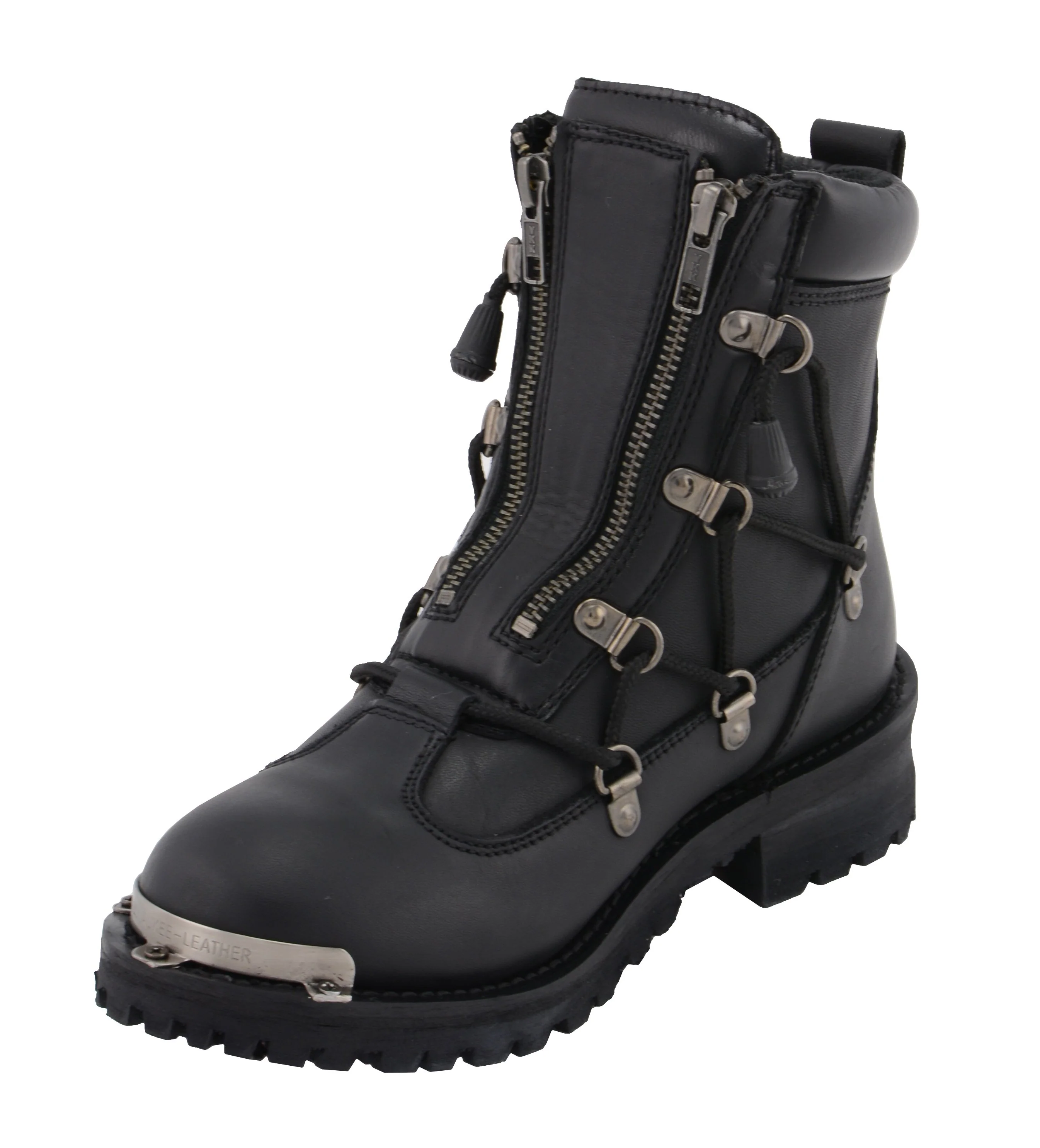 Milwaukee Leather MBL9375 Women's Premium Black Leather Diamond 6-Inch Twin Zipper Lock Motorccycle Riding Boots - Image 11