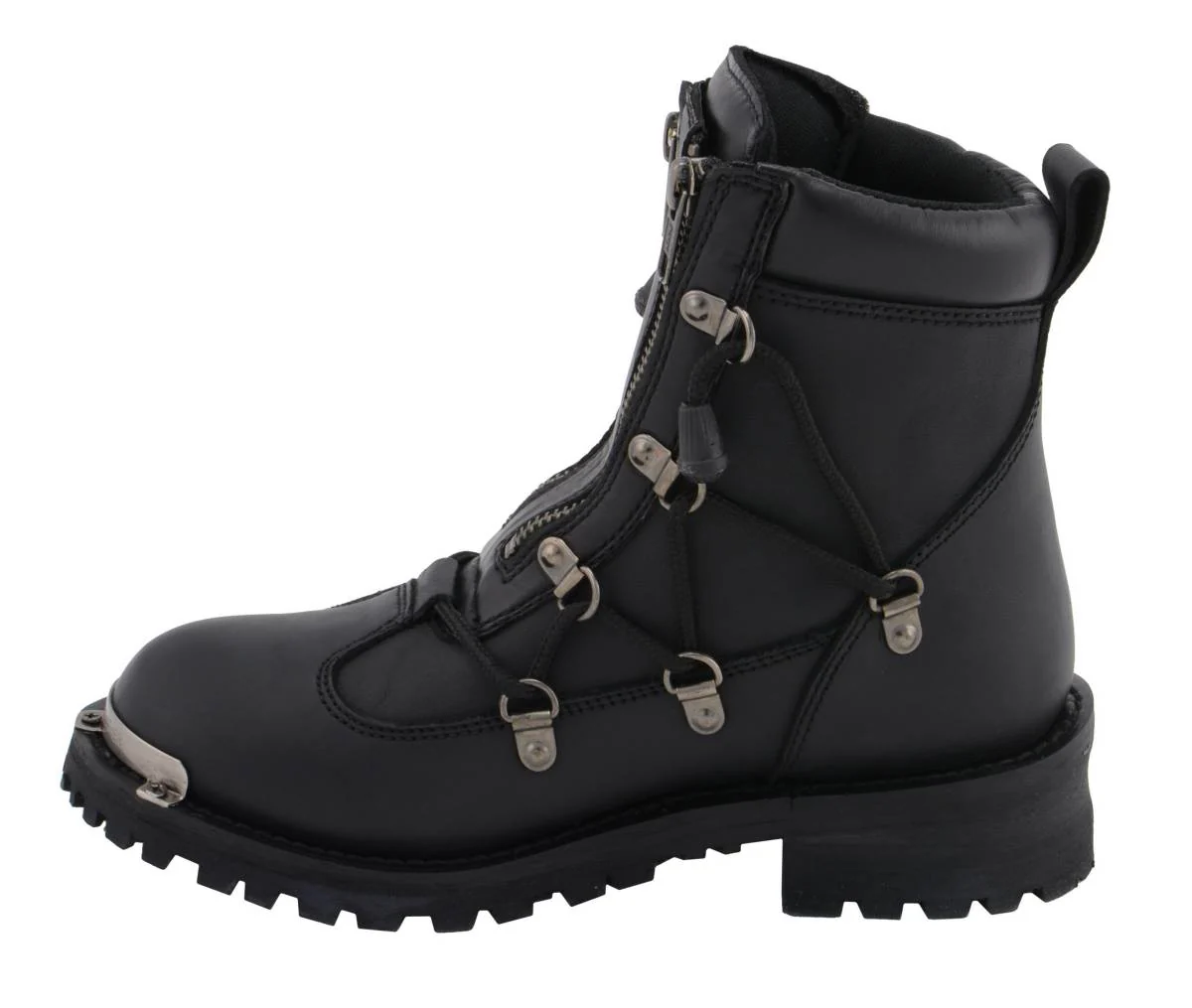 Milwaukee Leather MBL9375 Women's Premium Black Leather Diamond 6-Inch Twin Zipper Lock Motorccycle Riding Boots - Image 12