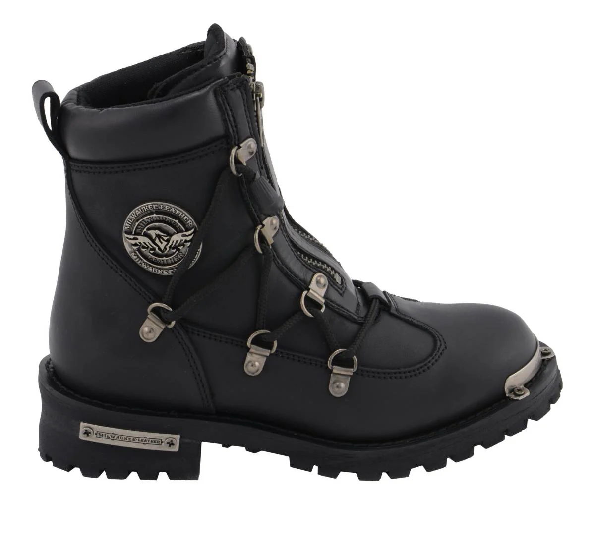 Milwaukee Leather MBL9375 Women's Premium Black Leather Diamond 6-Inch Twin Zipper Lock Motorccycle Riding Boots - Image 4
