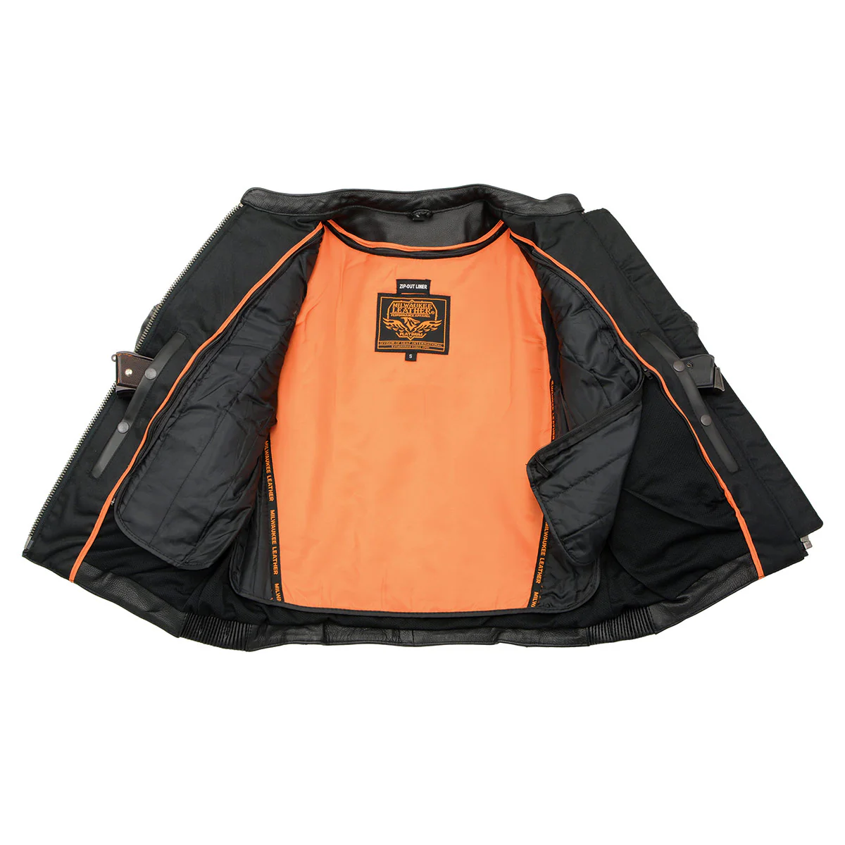 Milwaukee Leather MLL2540 Women's Crossover Black Leather Scooter Jacket w/ Reflective Skull Graphic - Image 10
