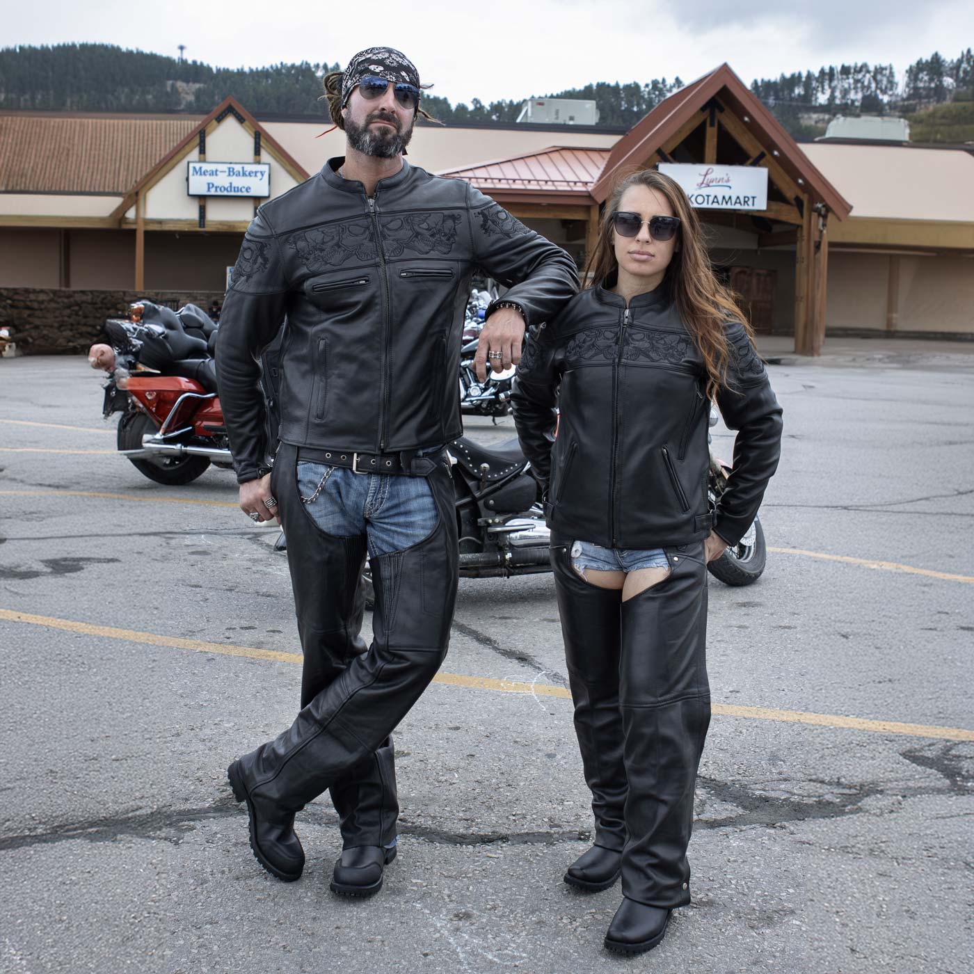 Milwaukee Leather MLL2540 Women's Crossover Black Leather Scooter Jacket w/ Reflective Skull Graphic - Image 5