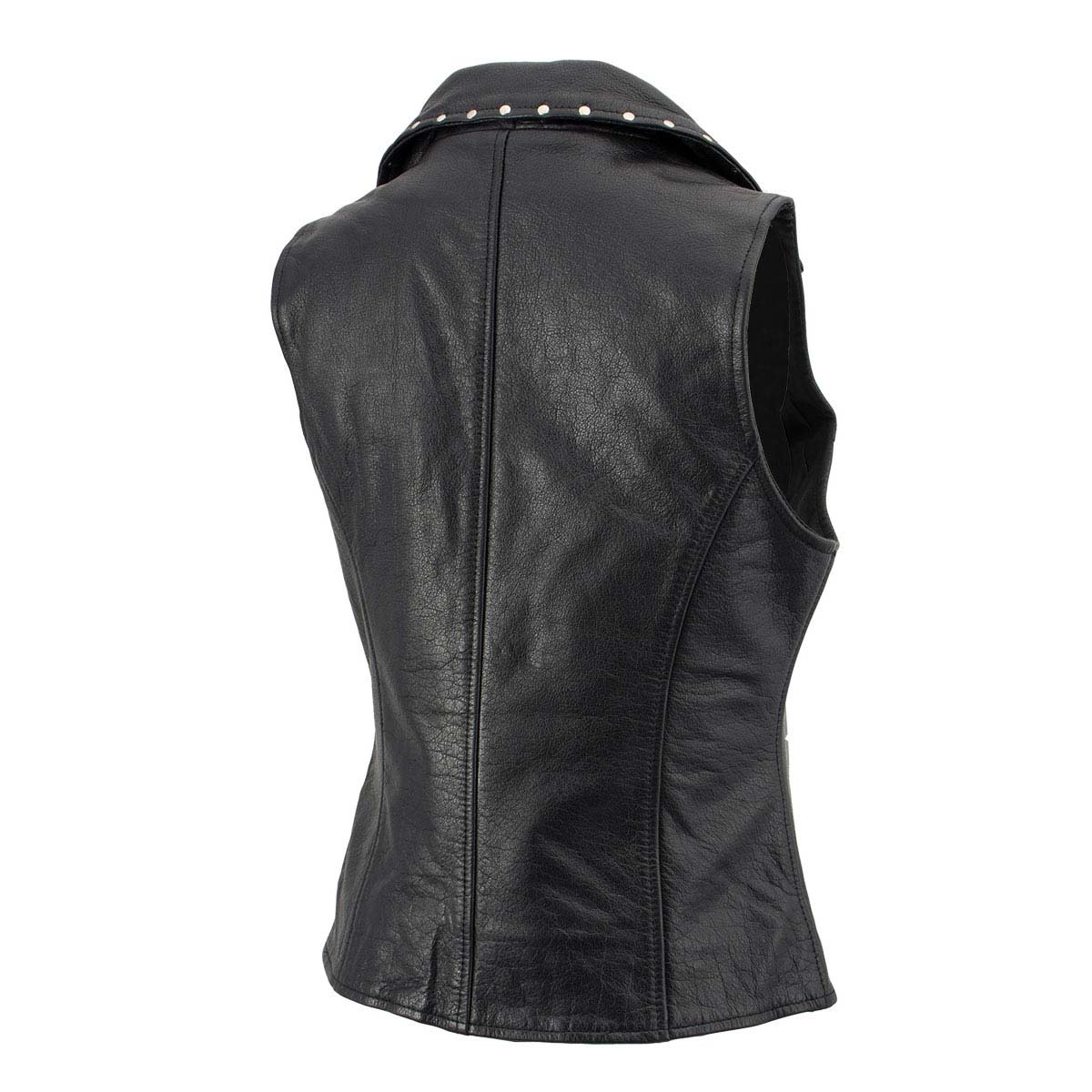 Milwaukee Leather Women's Dita Black Motorcycle Leather Vest w/ Riveted Lapel Collar - LKL4720 - Image 10