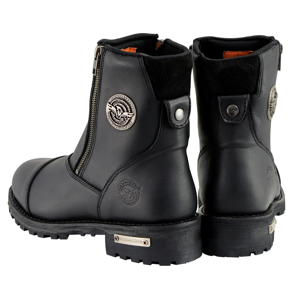 Milwaukee Leather Women's Black Premium Leather Double Sided Zipper Motorcycle Riding Boots MBL202 - Image 7