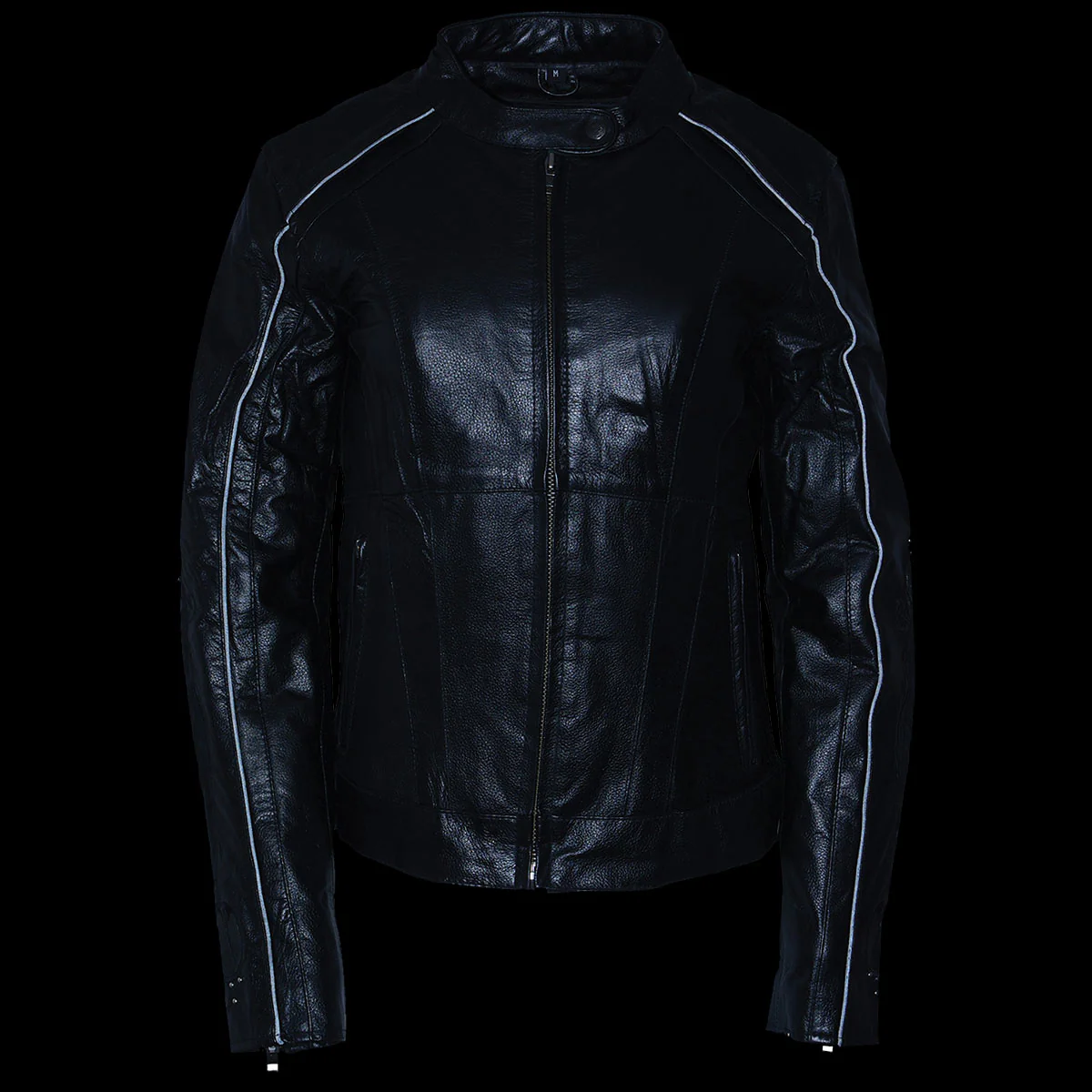 Milwaukee Leather ML1952 Women's Black 'Embroidered Wing and Stud Design' Leather Scooter Jacket - Image 7