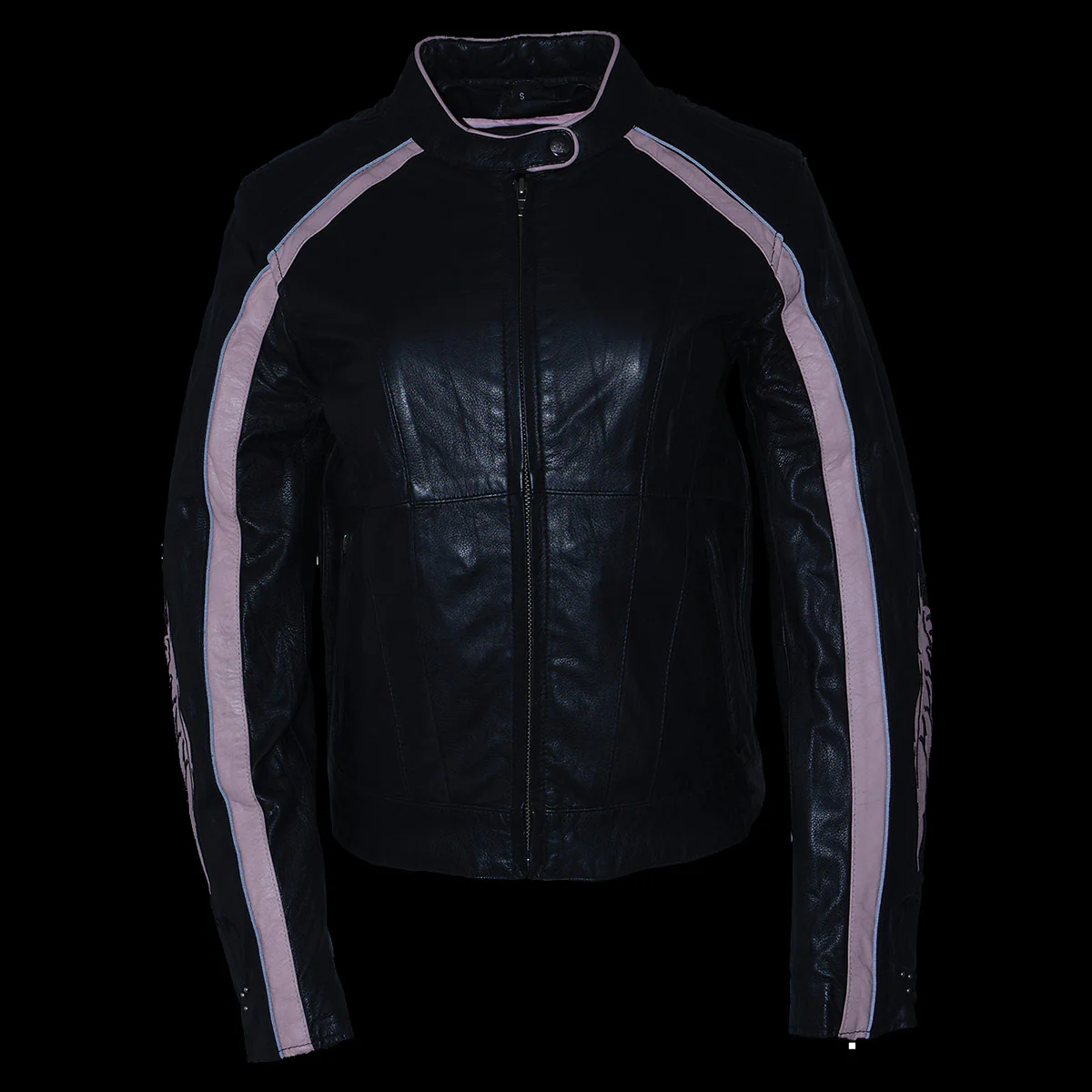 Milwaukee Leather ML1952 Women's Black and Pink Embroidered and Stud Design Scooter Jacket - Image 6