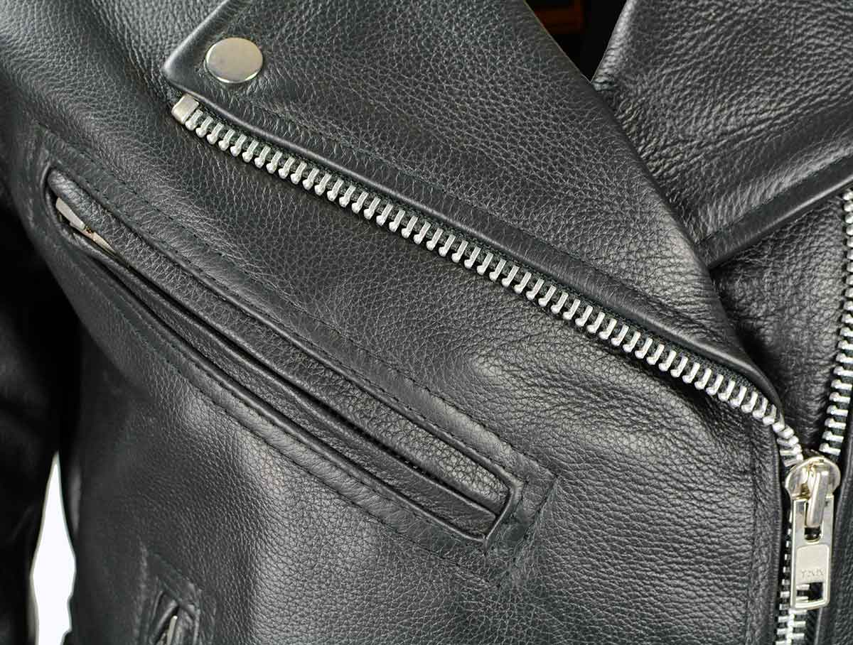 Milwaukee Leather LKL2700 Women's Classic Black Premium Leather Motorcycle Vintage Jacket with Side Laces - Image 12
