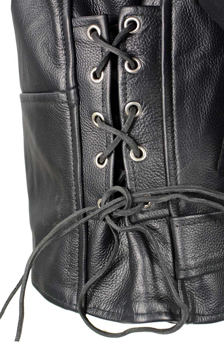Milwaukee Leather LKL2700 Women's Classic Black Premium Leather Motorcycle Vintage Jacket with Side Laces - Image 13